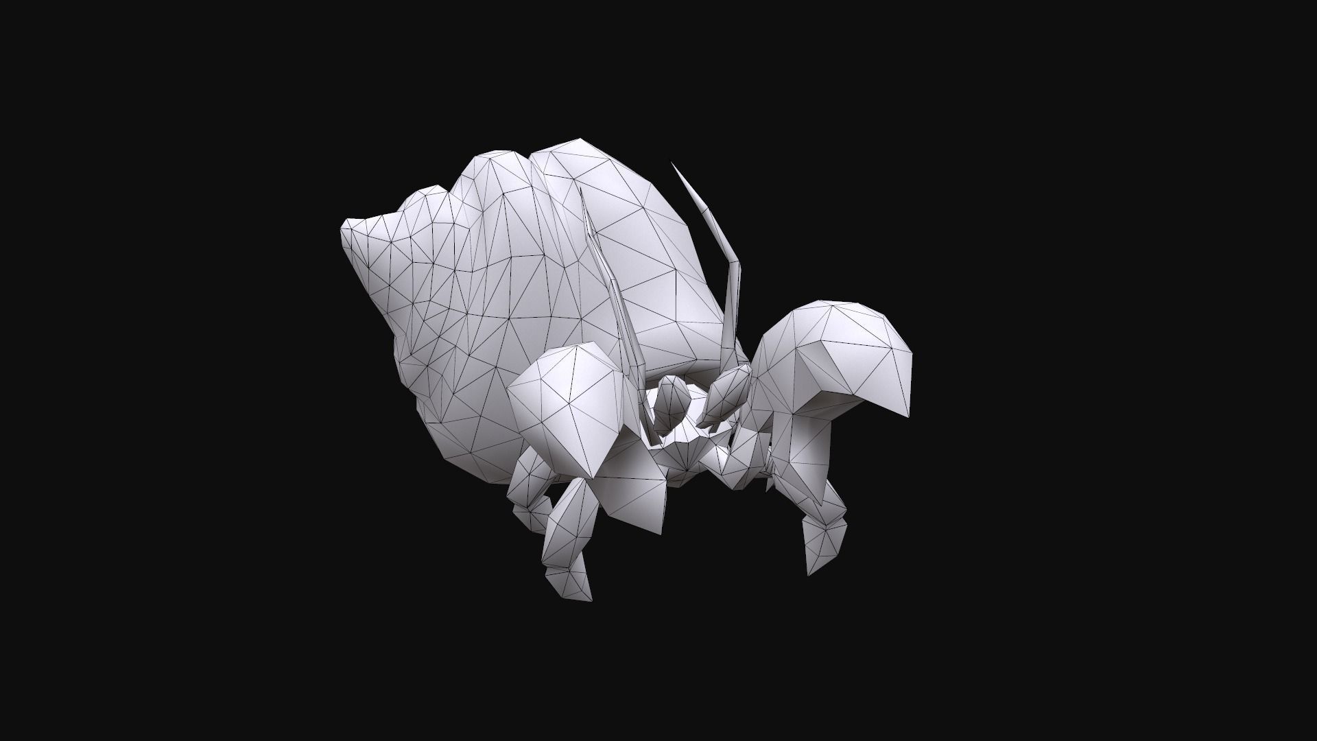 animated Hermit crab Low-poly 3D model_9