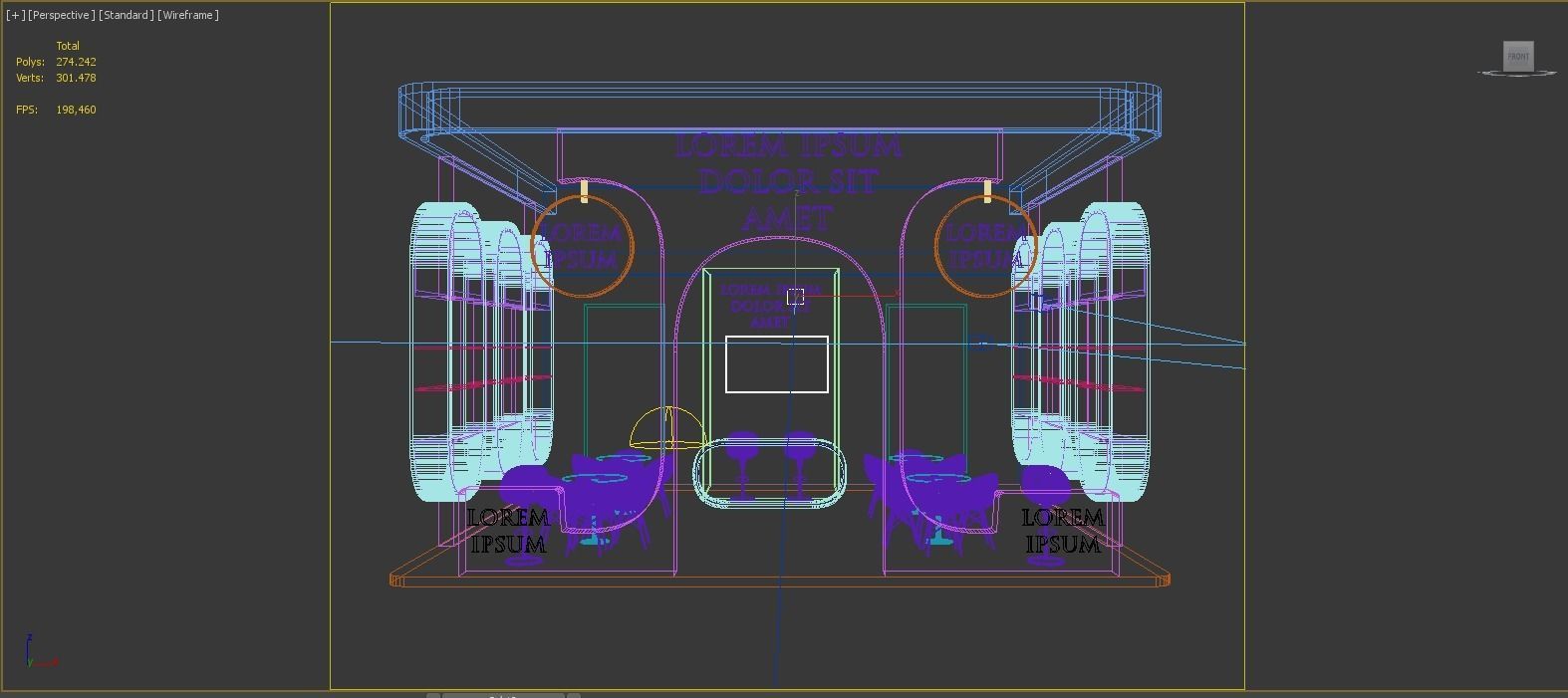 Booth Exhibition Stand Stall 8x7m Height 500 cm 3 Side Open 3D model_10