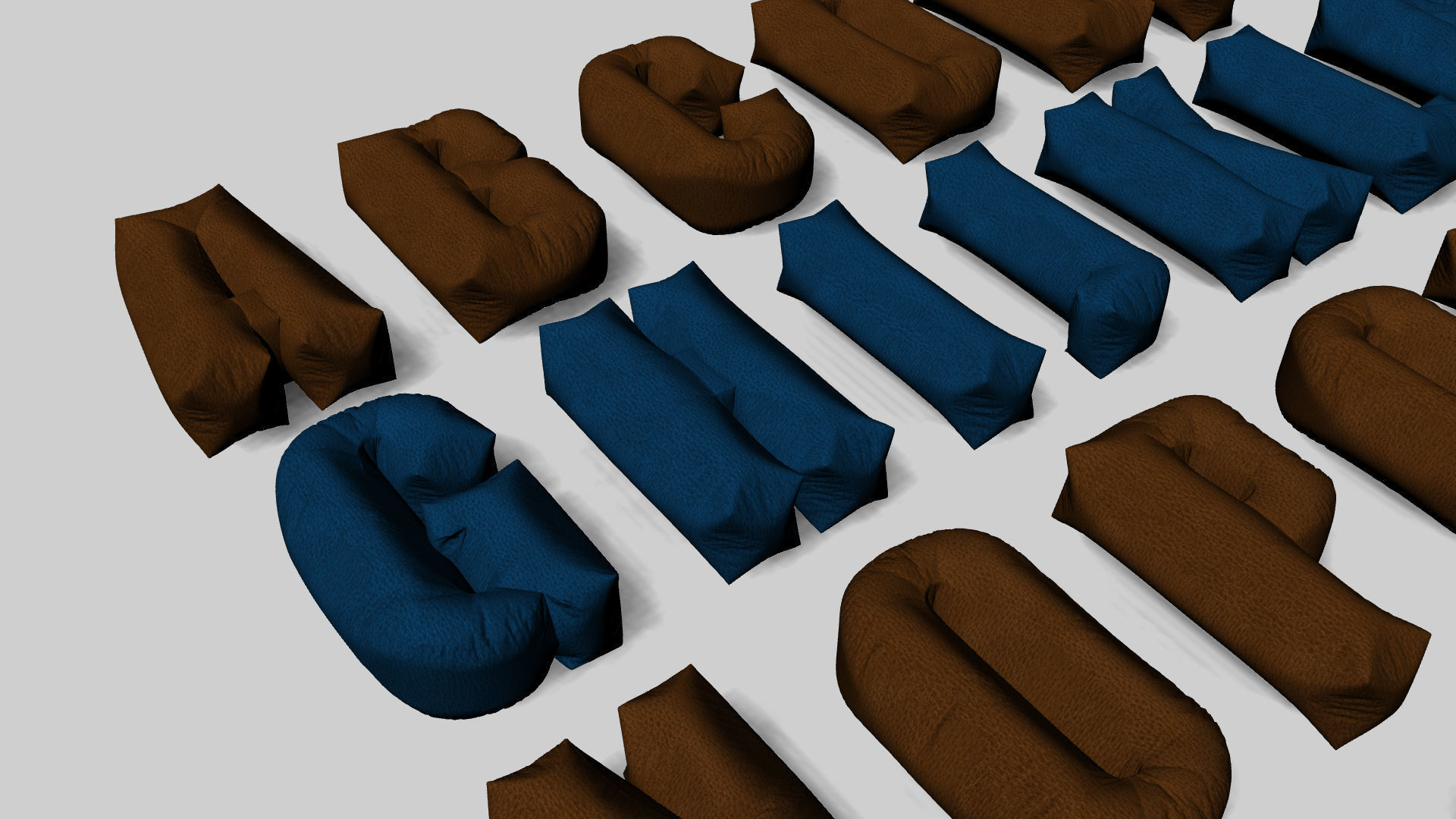 Alphabet Bean Bags 3D model_38