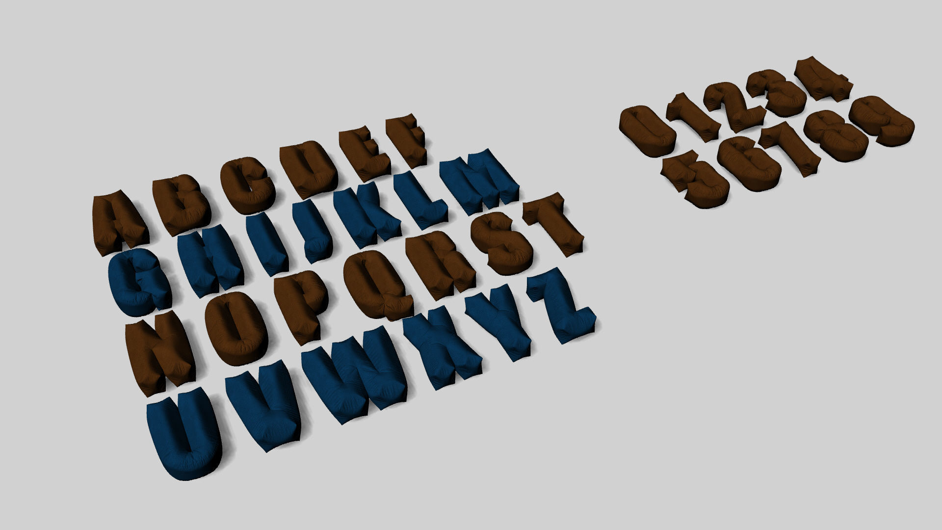 Alphabet Bean Bags 3D model_37