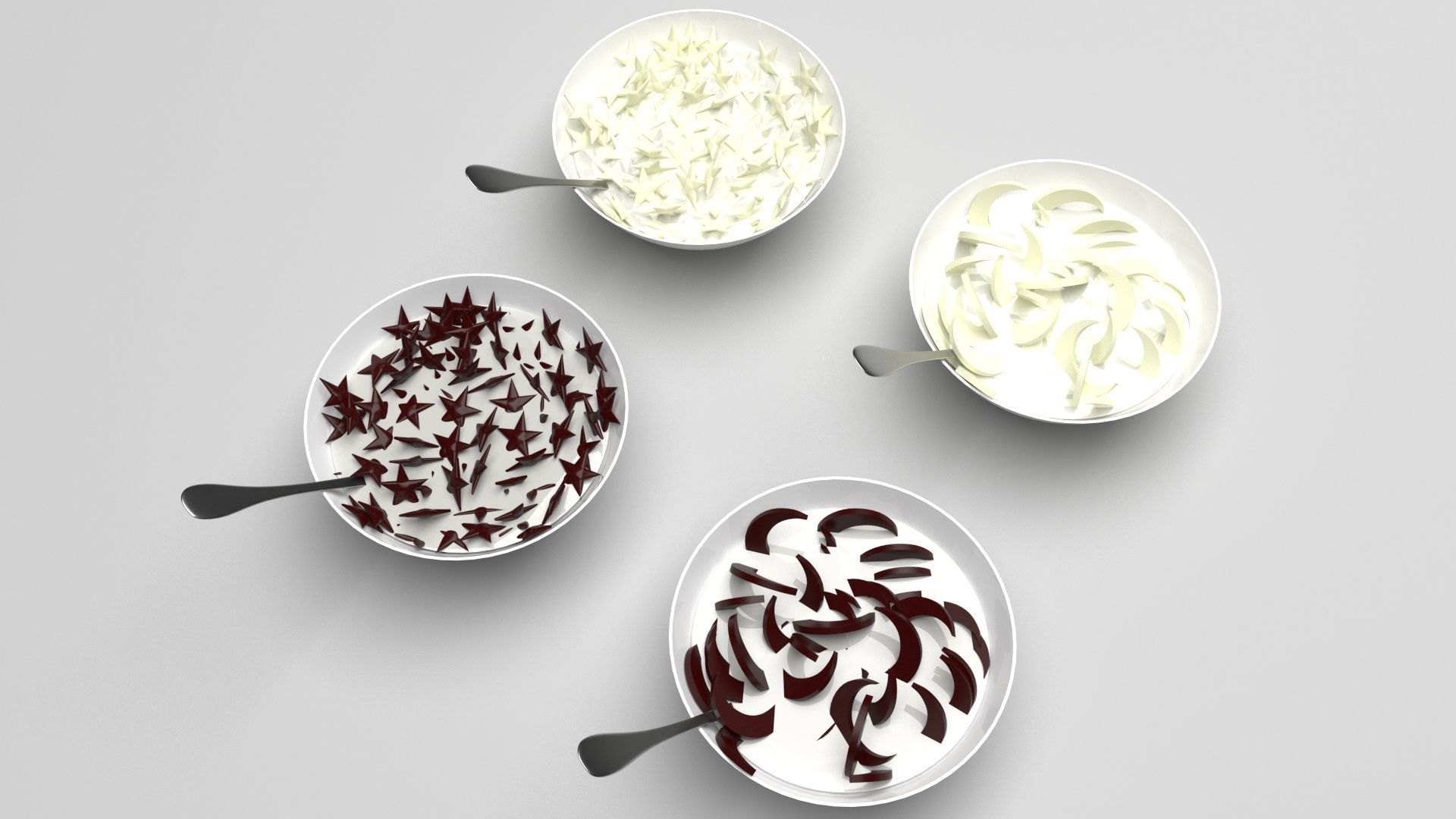 Bowl of Moon and Star Cereals 3D model_4