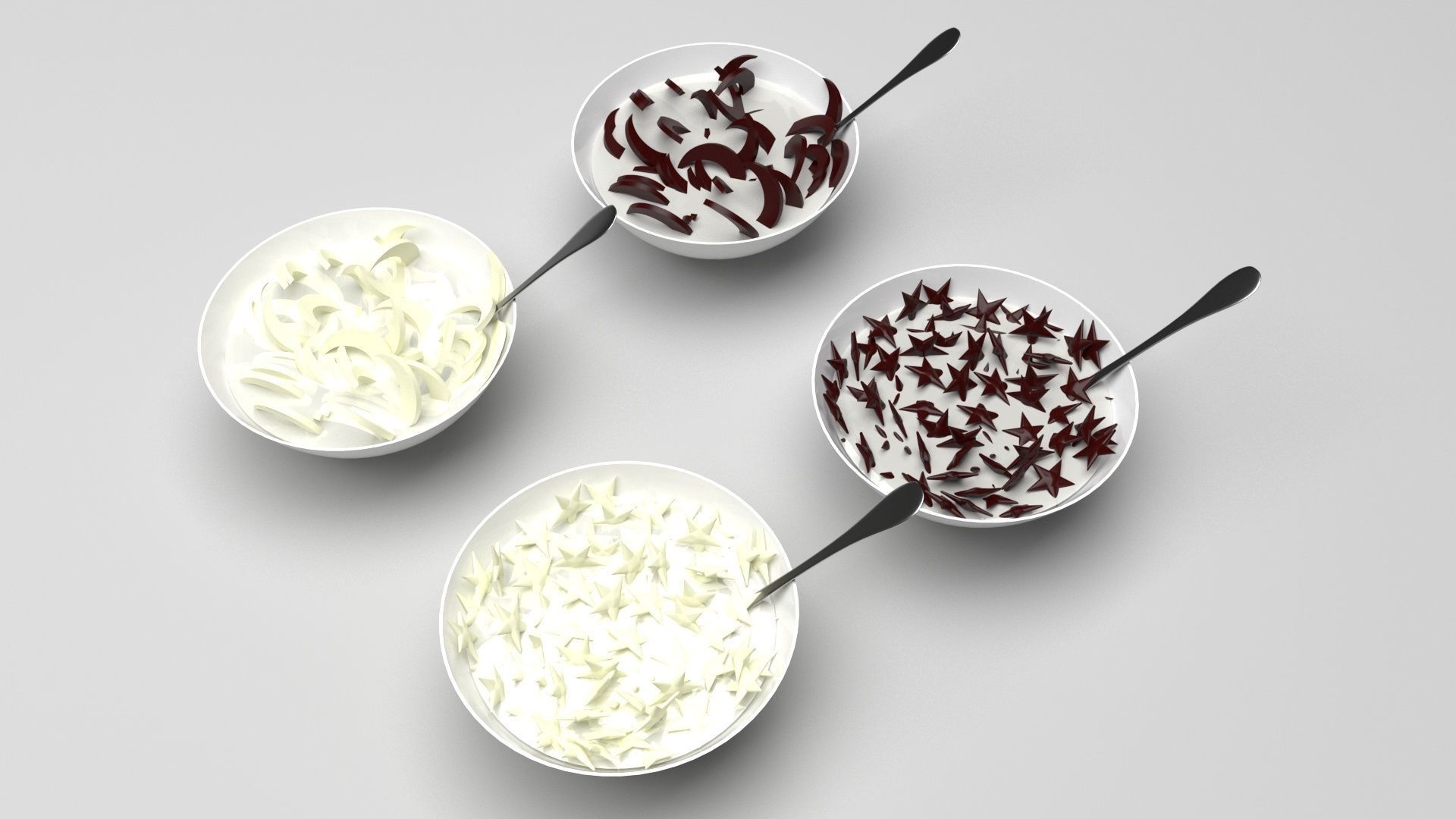 Bowl of Moon and Star Cereals 3D model_2