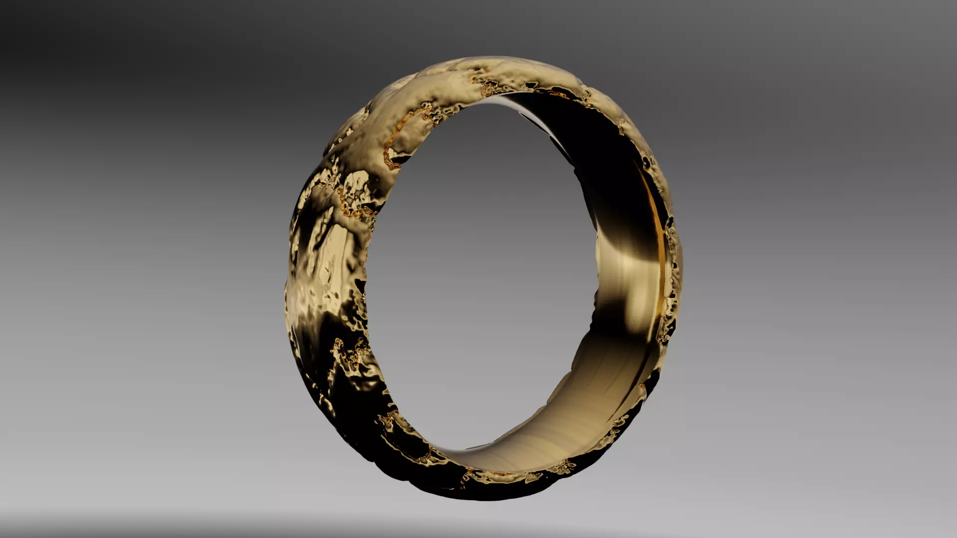 Rock texture wedding band size T 3D print model_0