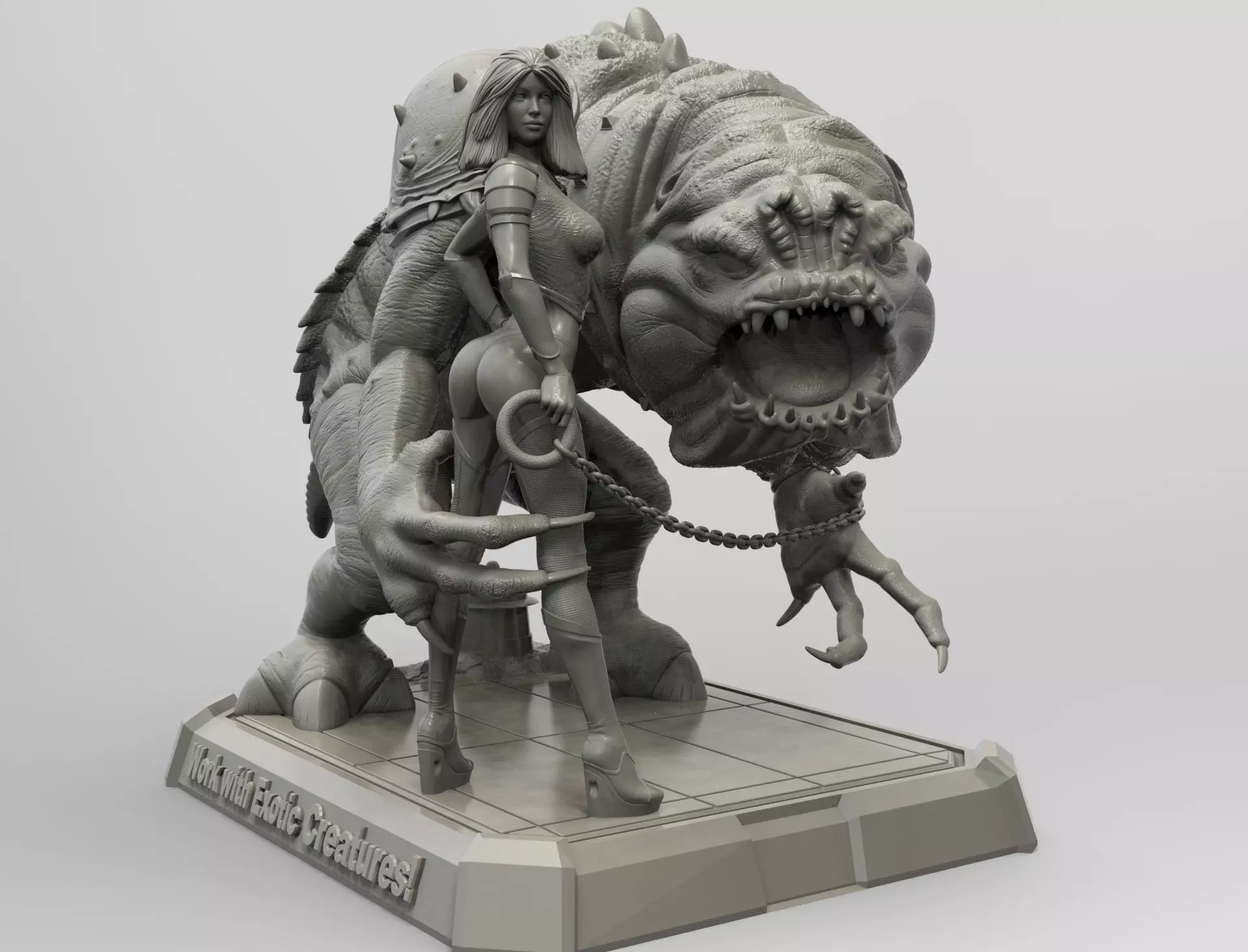 STAR WARS RANCOR TAMER GIRL PIN UP 3D print model_0