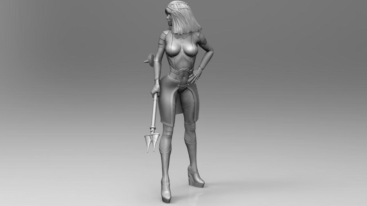 STAR WARS RANCOR TAMER GIRL PIN UP 3D print model_8