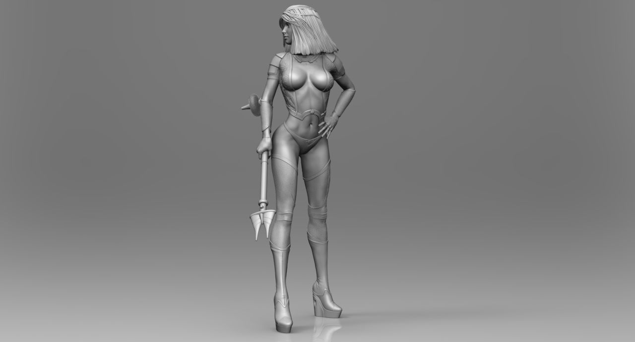 STAR WARS RANCOR TAMER GIRL PIN UP 3D print model_13