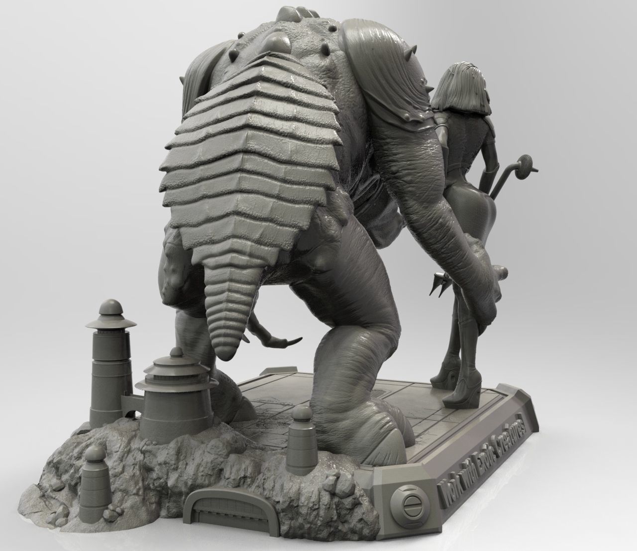 STAR WARS RANCOR TAMER GIRL PIN UP 3D print model_3