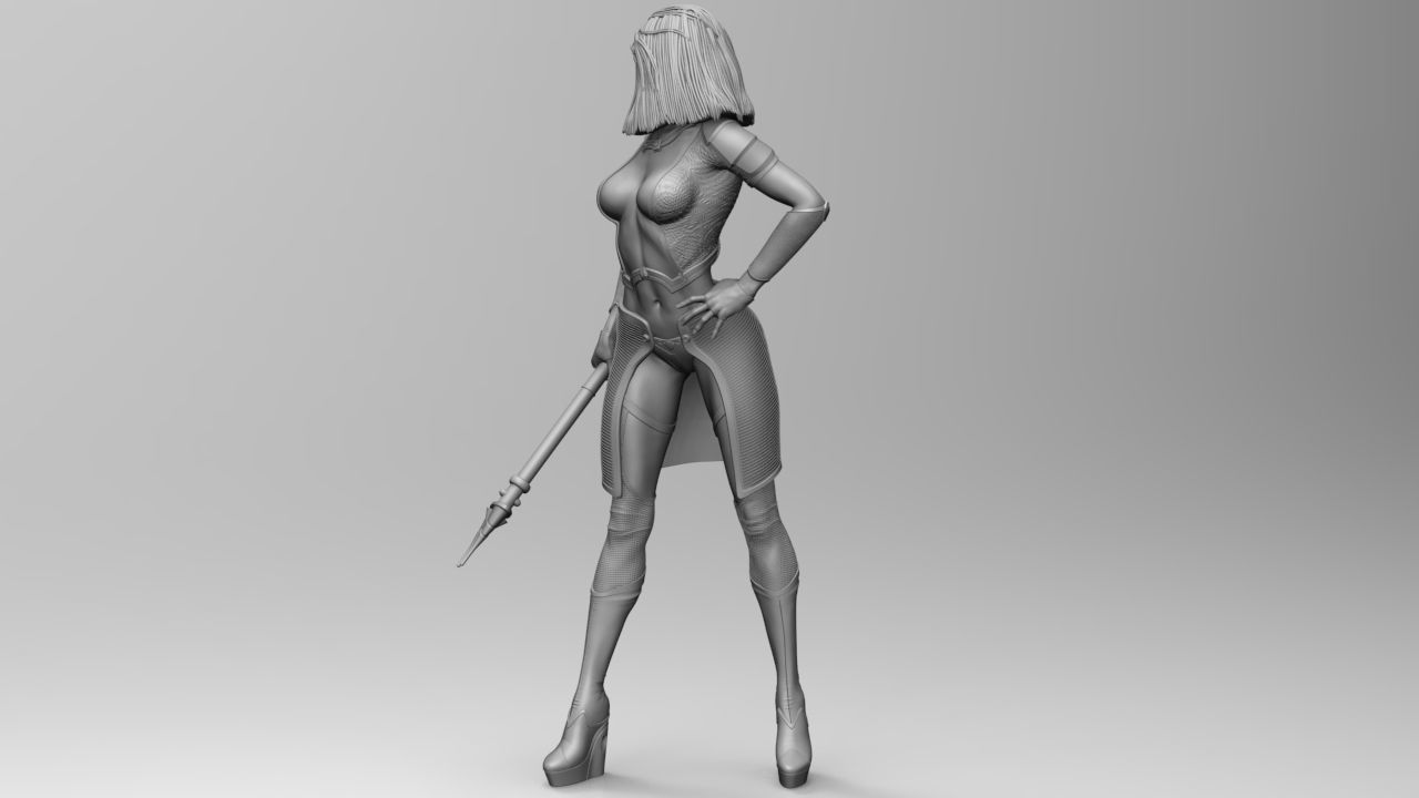 STAR WARS RANCOR TAMER GIRL PIN UP 3D print model_9