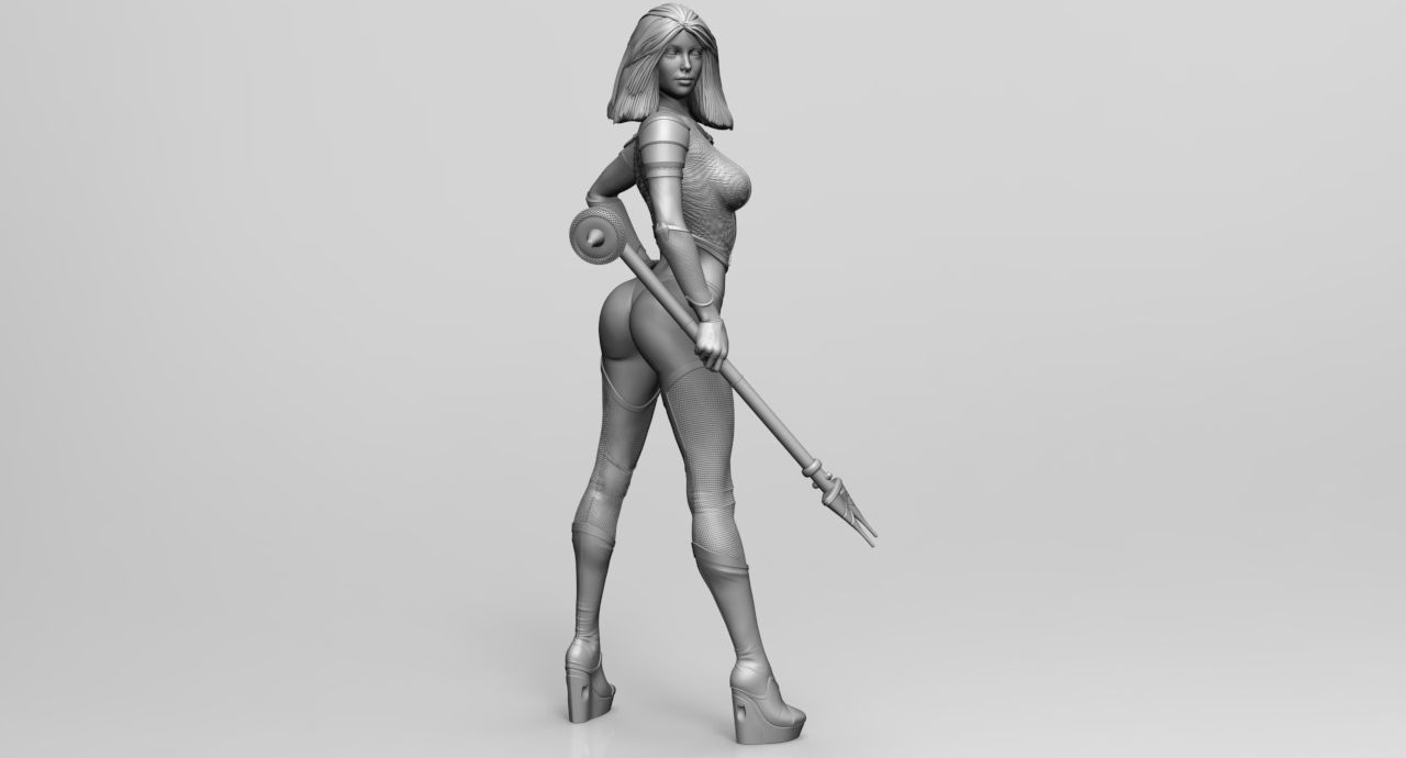 STAR WARS RANCOR TAMER GIRL PIN UP 3D print model_12