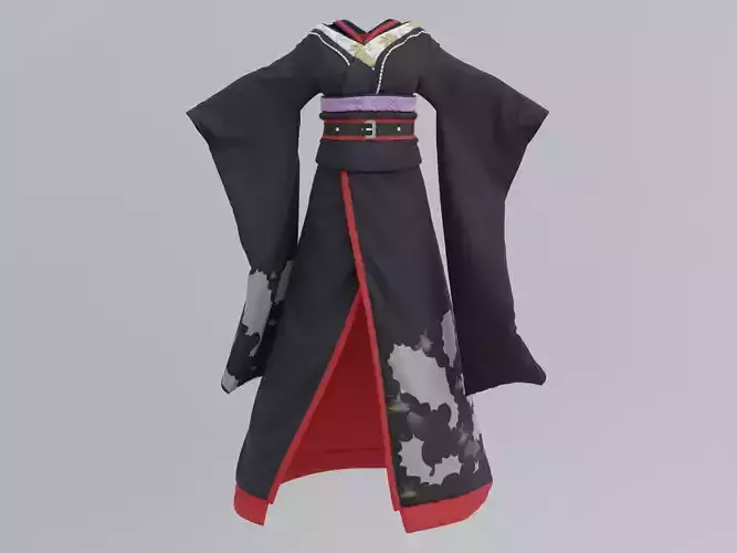 Kimono traditional clothing High-poly