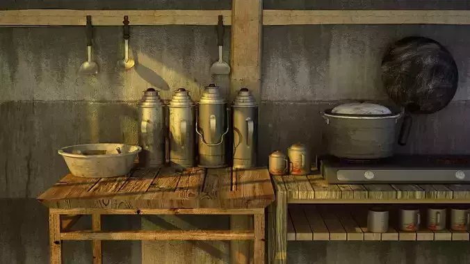 Very Old Stove Pan And Pot 