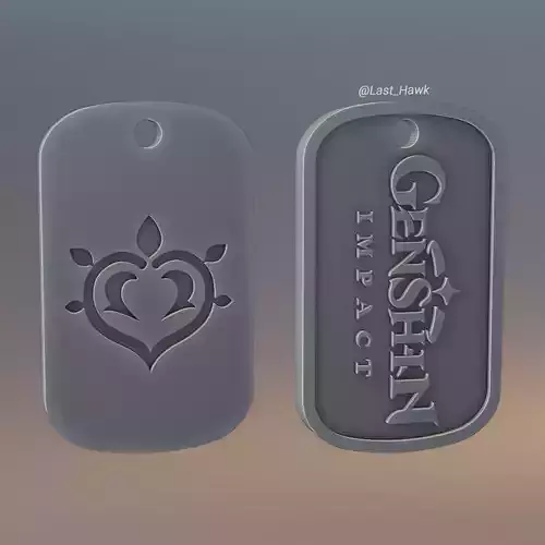 Dendro dogtag Genshin Impact 3D print model