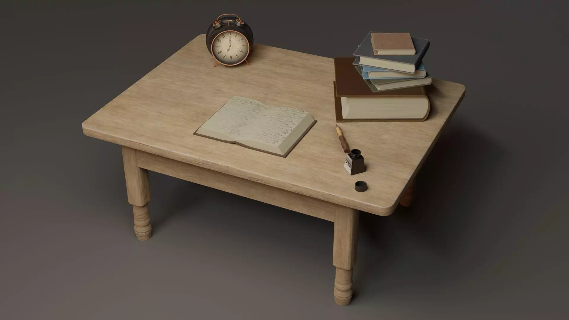 Old desk 3D model_0