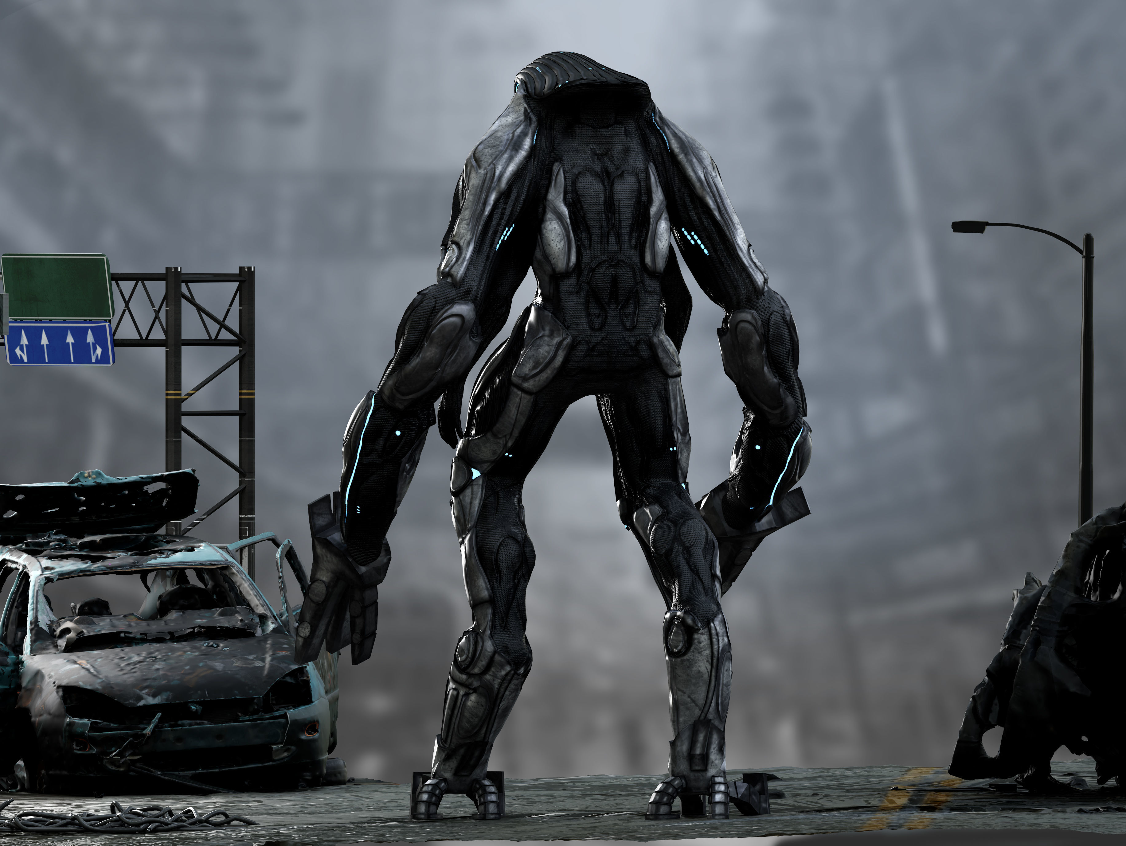 Alien Exosuit Low-poly 3D model_6