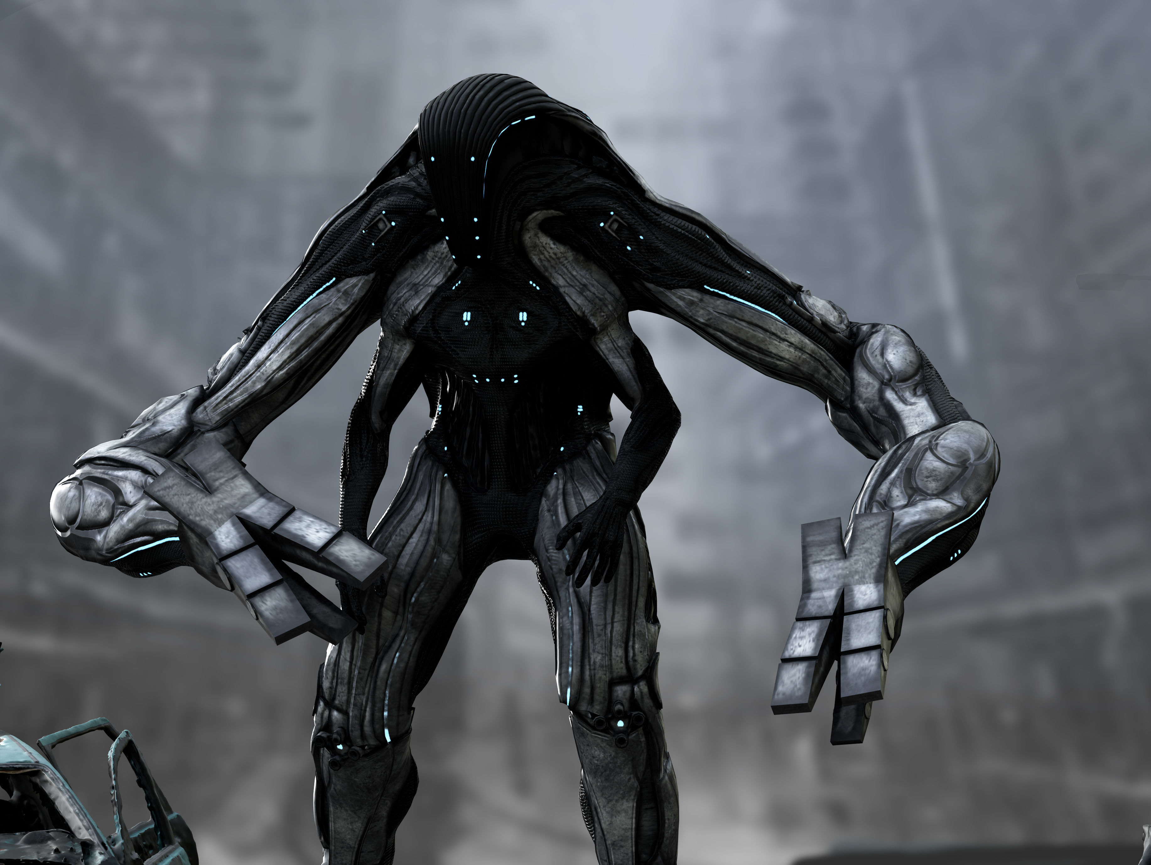 Alien Exosuit Low-poly 3D model_5