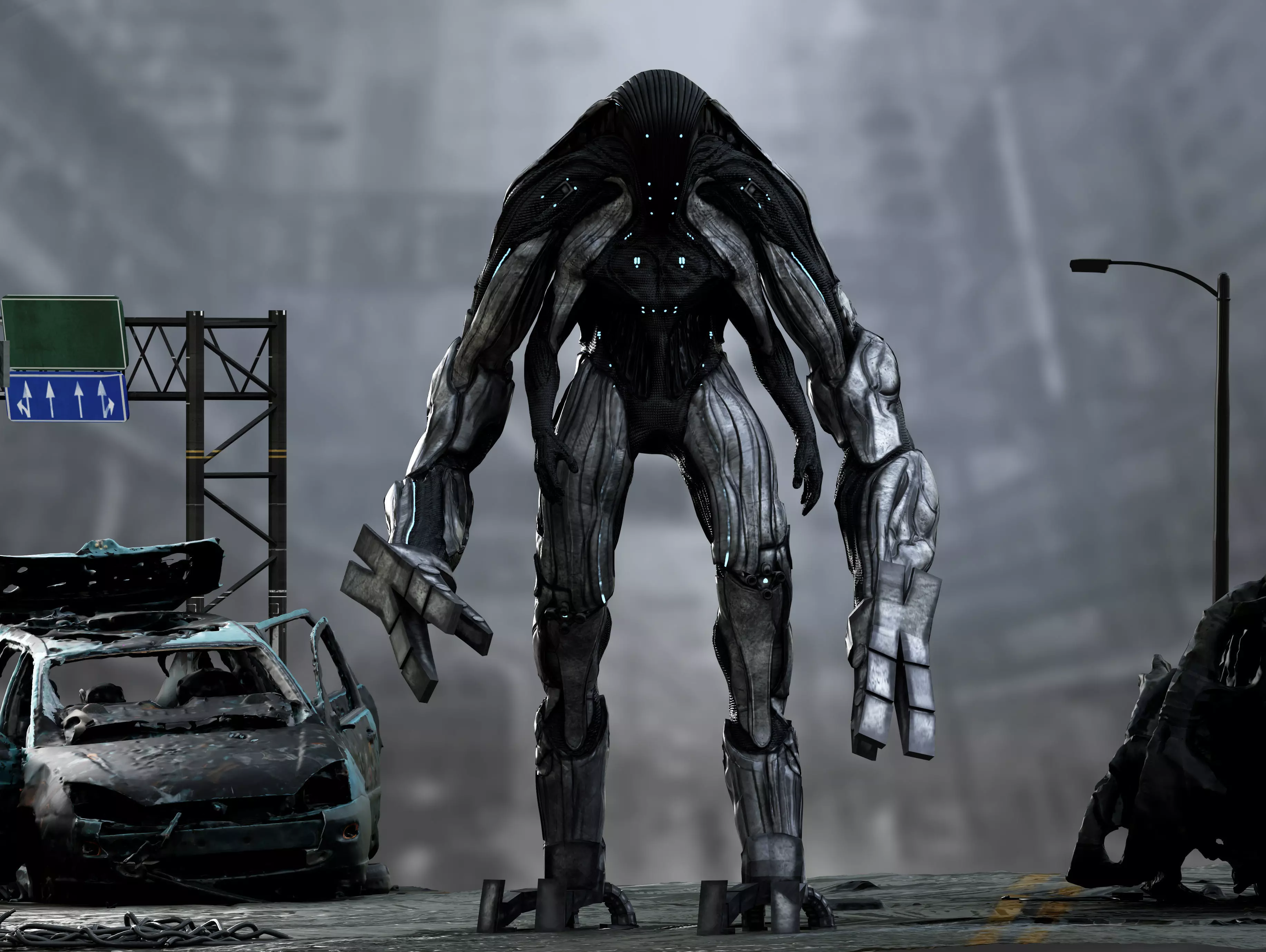 Alien Exosuit Low-poly 3D model_0