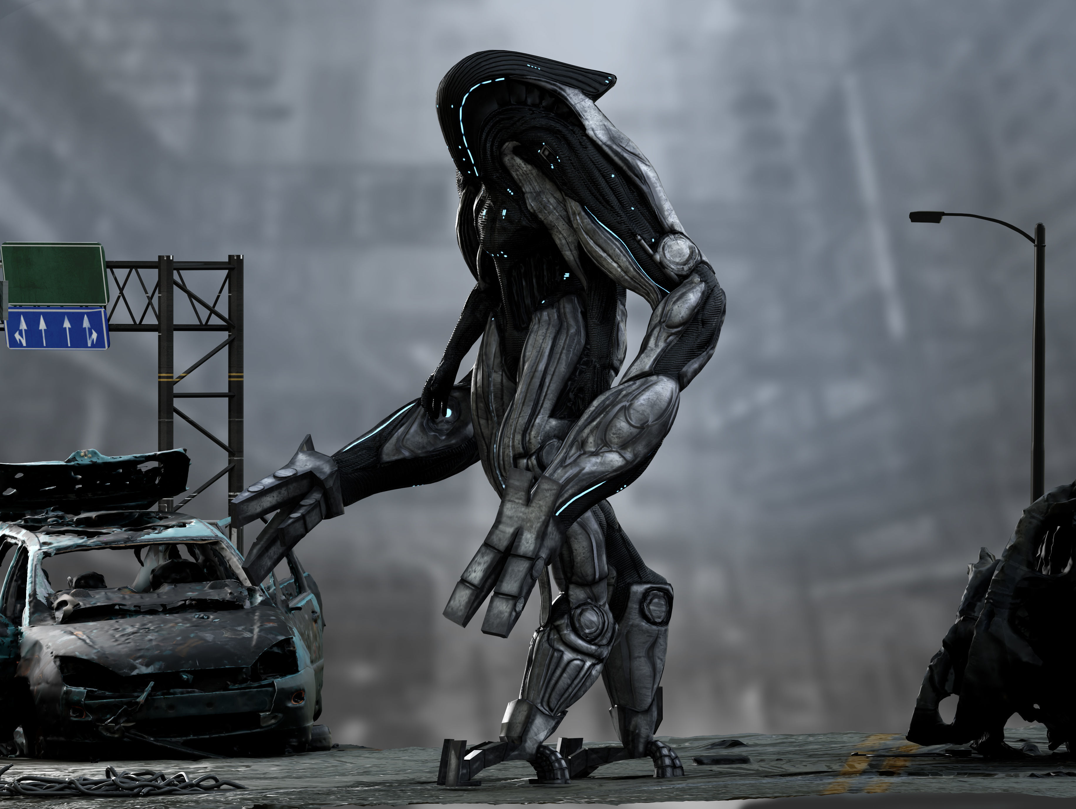 Alien Exosuit Low-poly 3D model_2