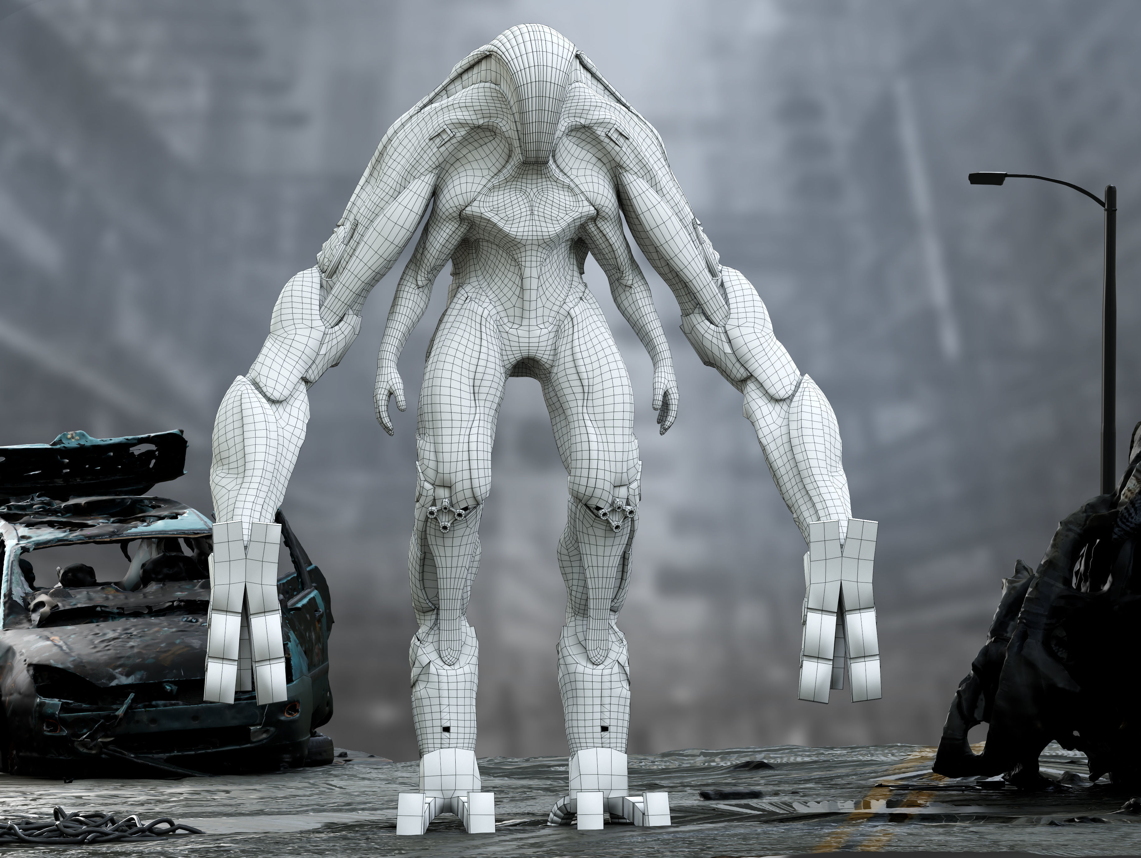 Alien Exosuit Low-poly 3D model_10