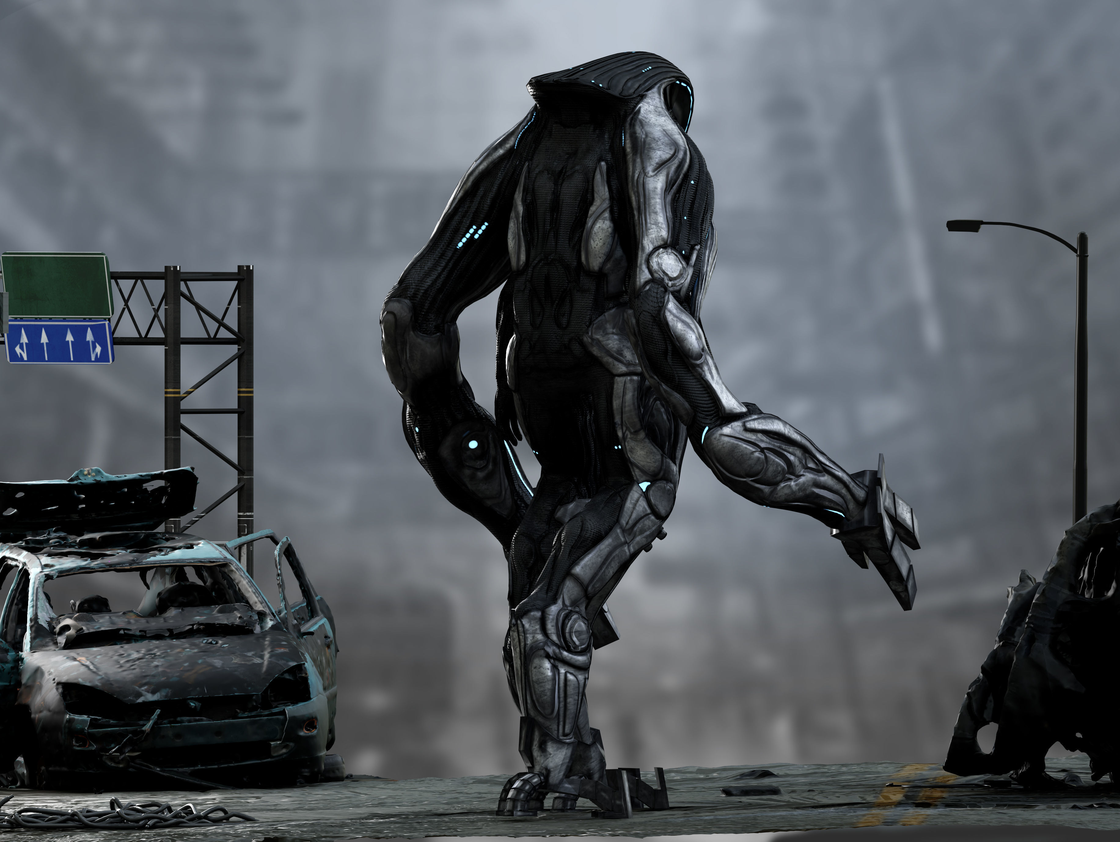 Alien Exosuit Low-poly 3D model_4