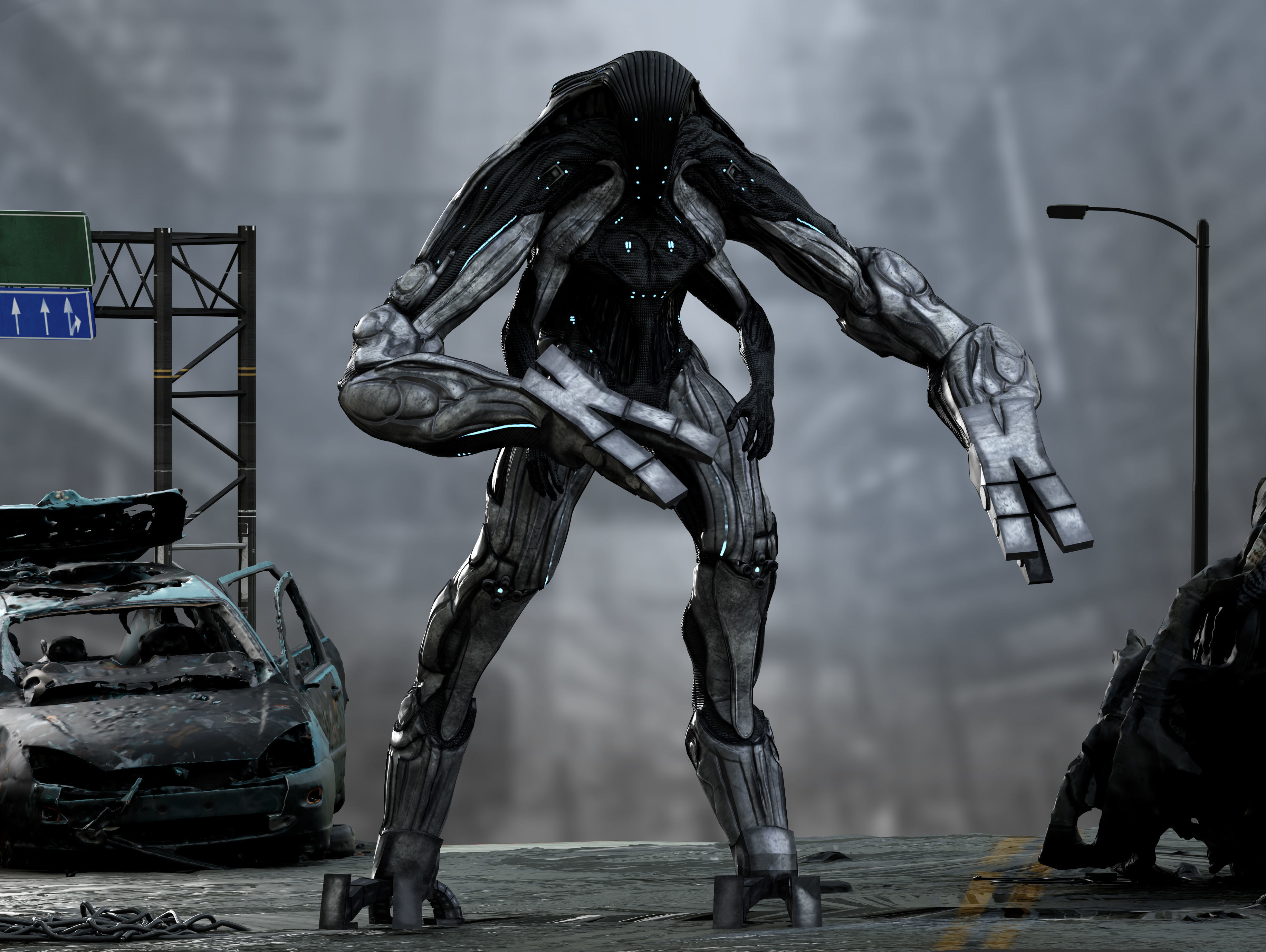 Alien Exosuit Low-poly 3D model_1