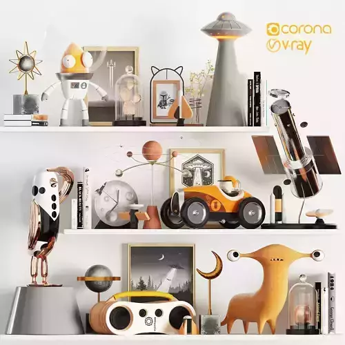 Astronaut Boy decor set 3D model