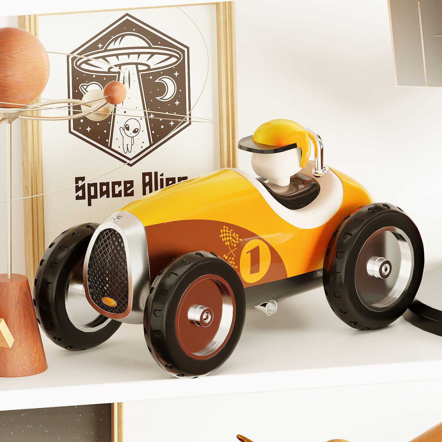 Astronaut Boy decor set 3D model_3