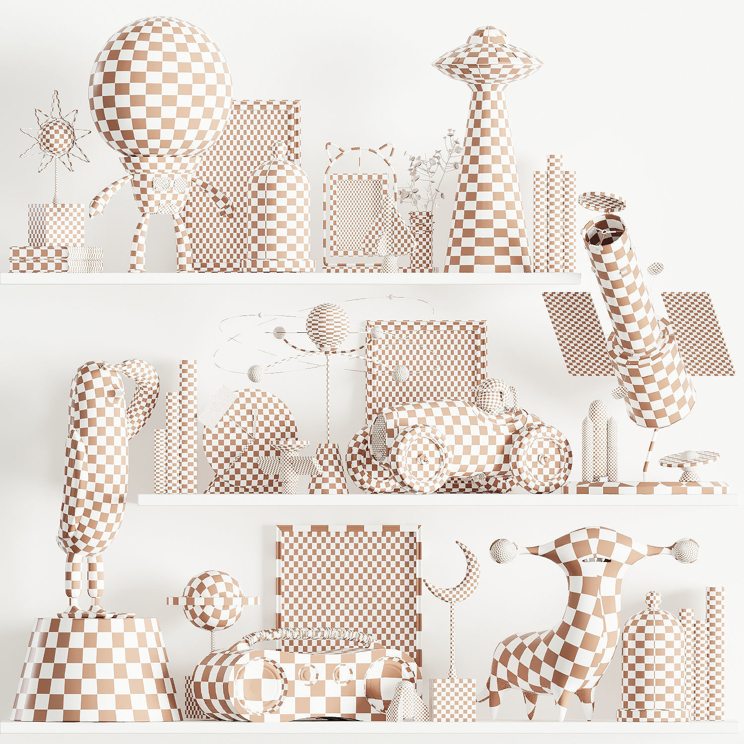 Astronaut Boy decor set 3D model_4