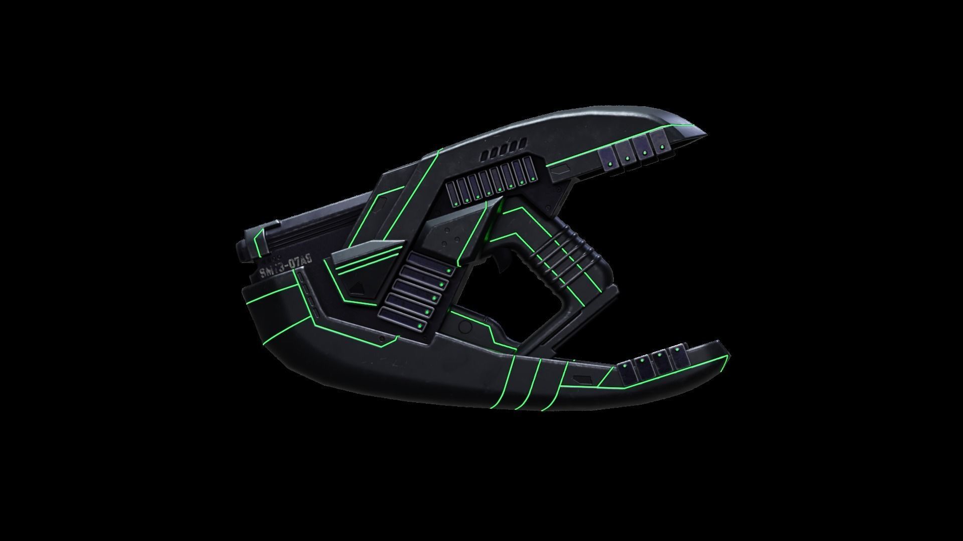 Sci-fi gun Alien Low-poly 3D model_5