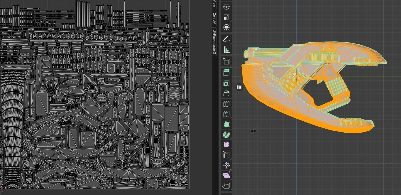 Sci-fi gun Alien Low-poly 3D model_4