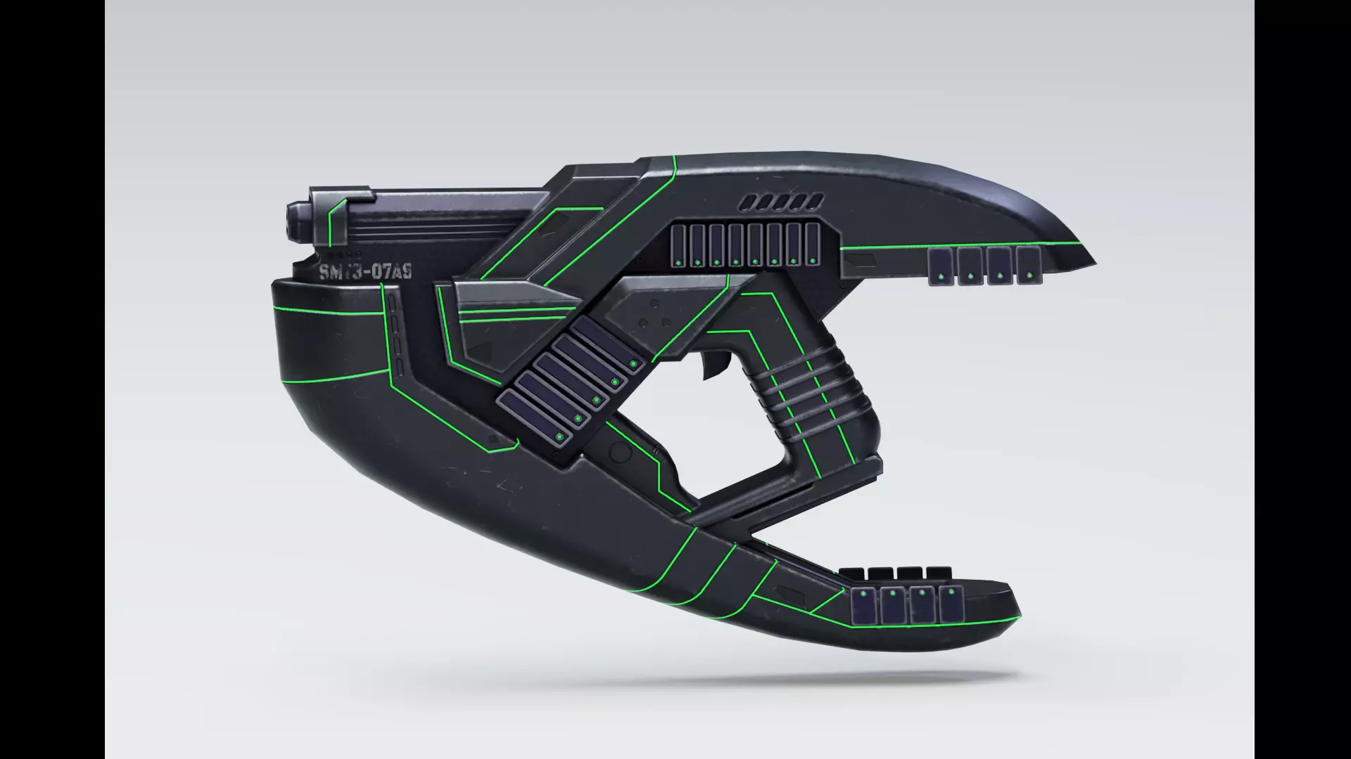 Sci-fi gun Alien Low-poly 3D model_0