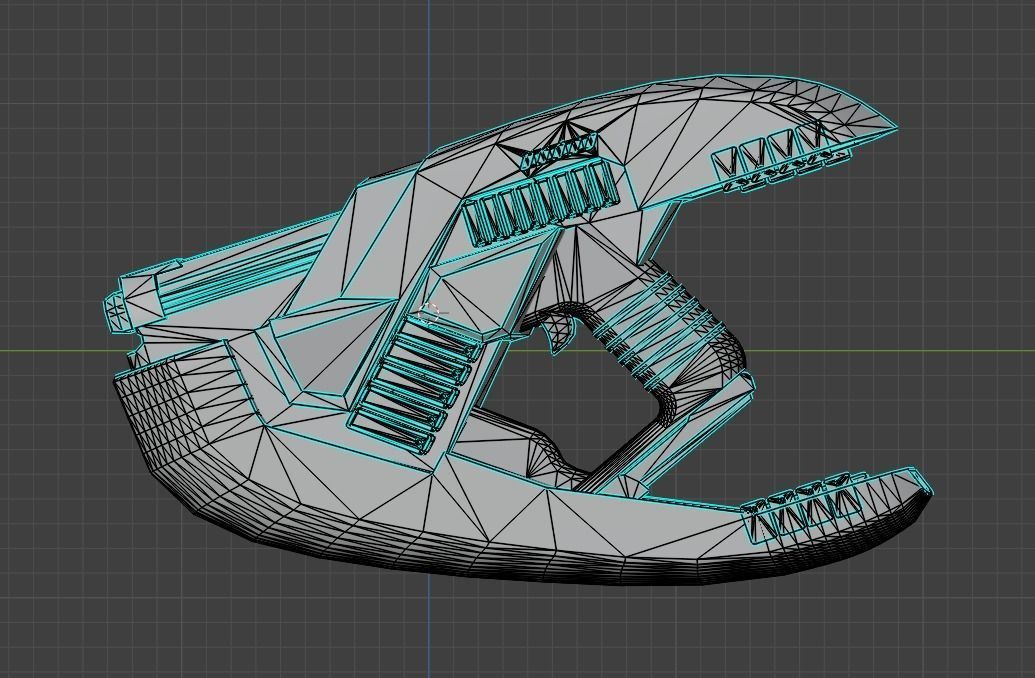 Sci-fi gun Alien Low-poly 3D model_3