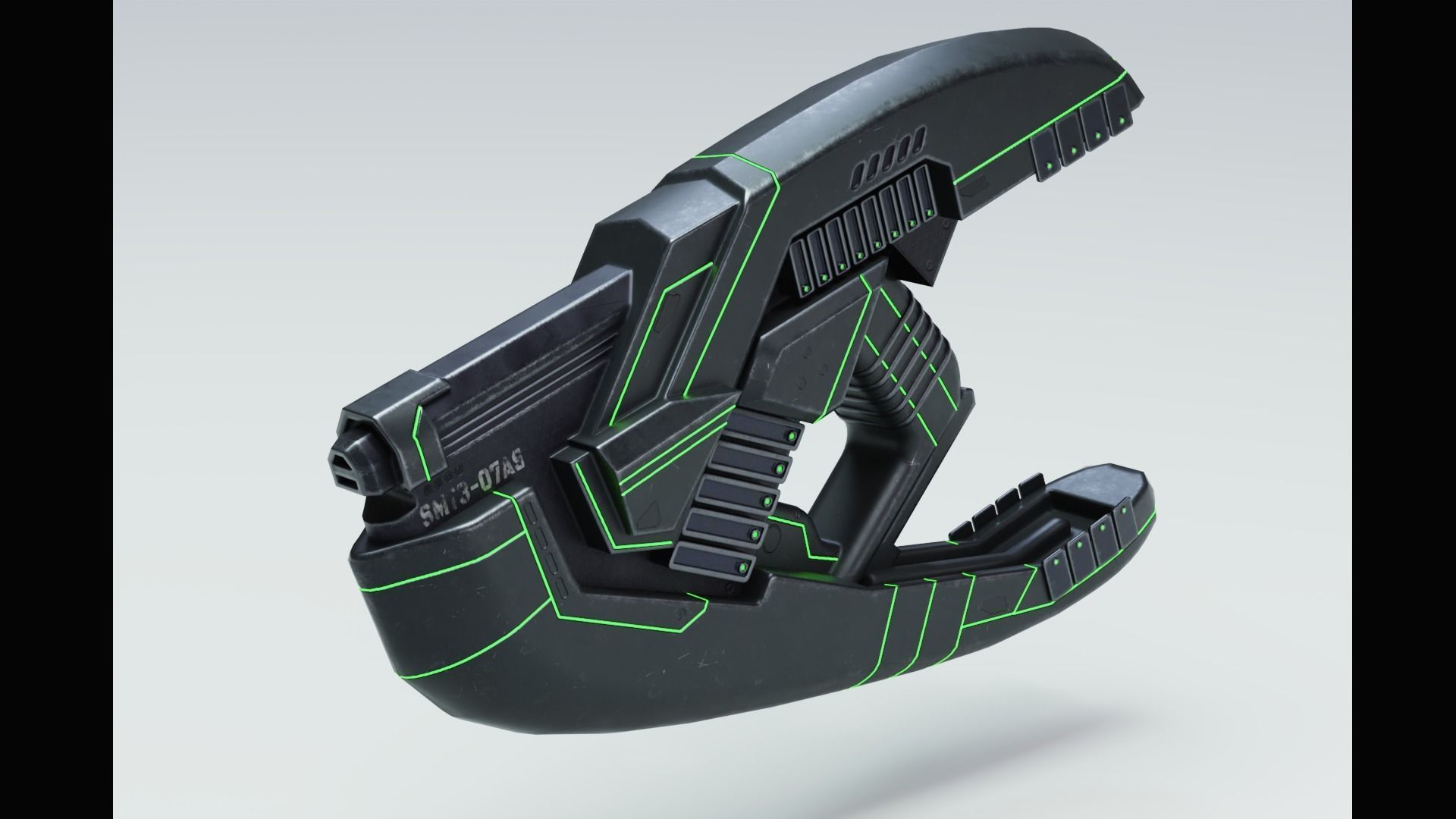 Sci-fi gun Alien Low-poly 3D model_2