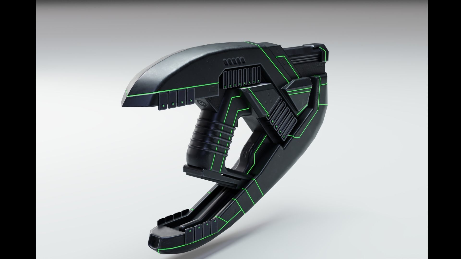 Sci-fi gun Alien Low-poly 3D model_1