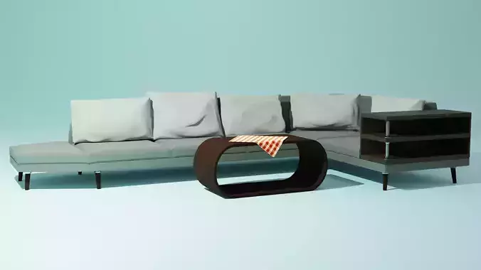 Sofa and a table