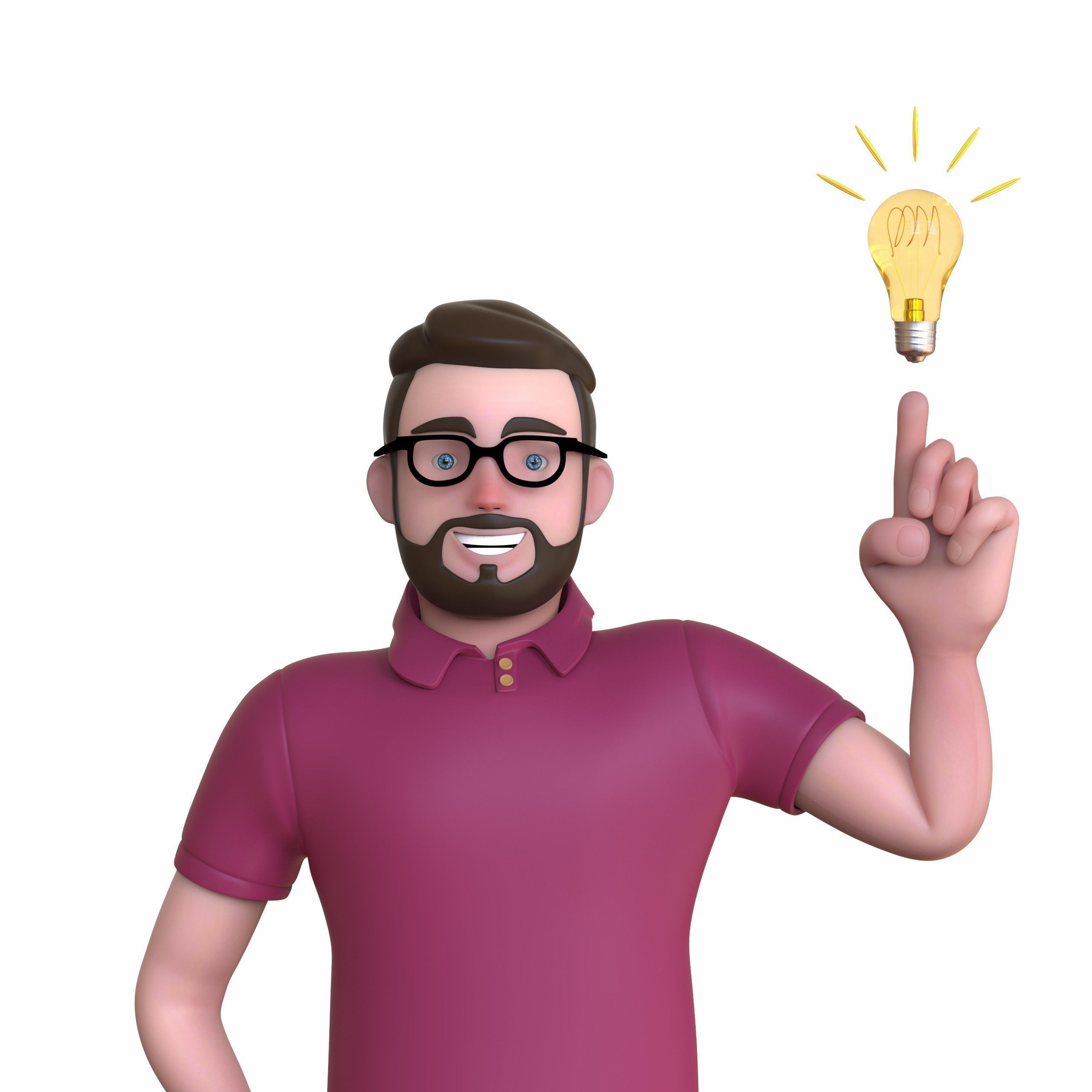 Minimal Man Character 03 Low-poly 3D model_33