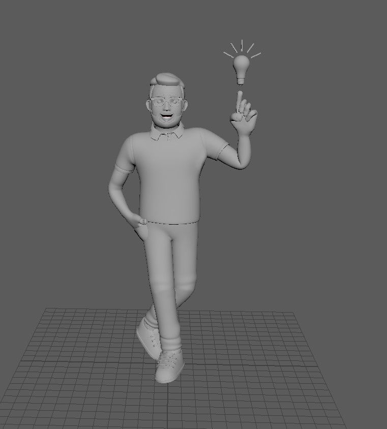 Minimal Man Character 03 Low-poly 3D model_13