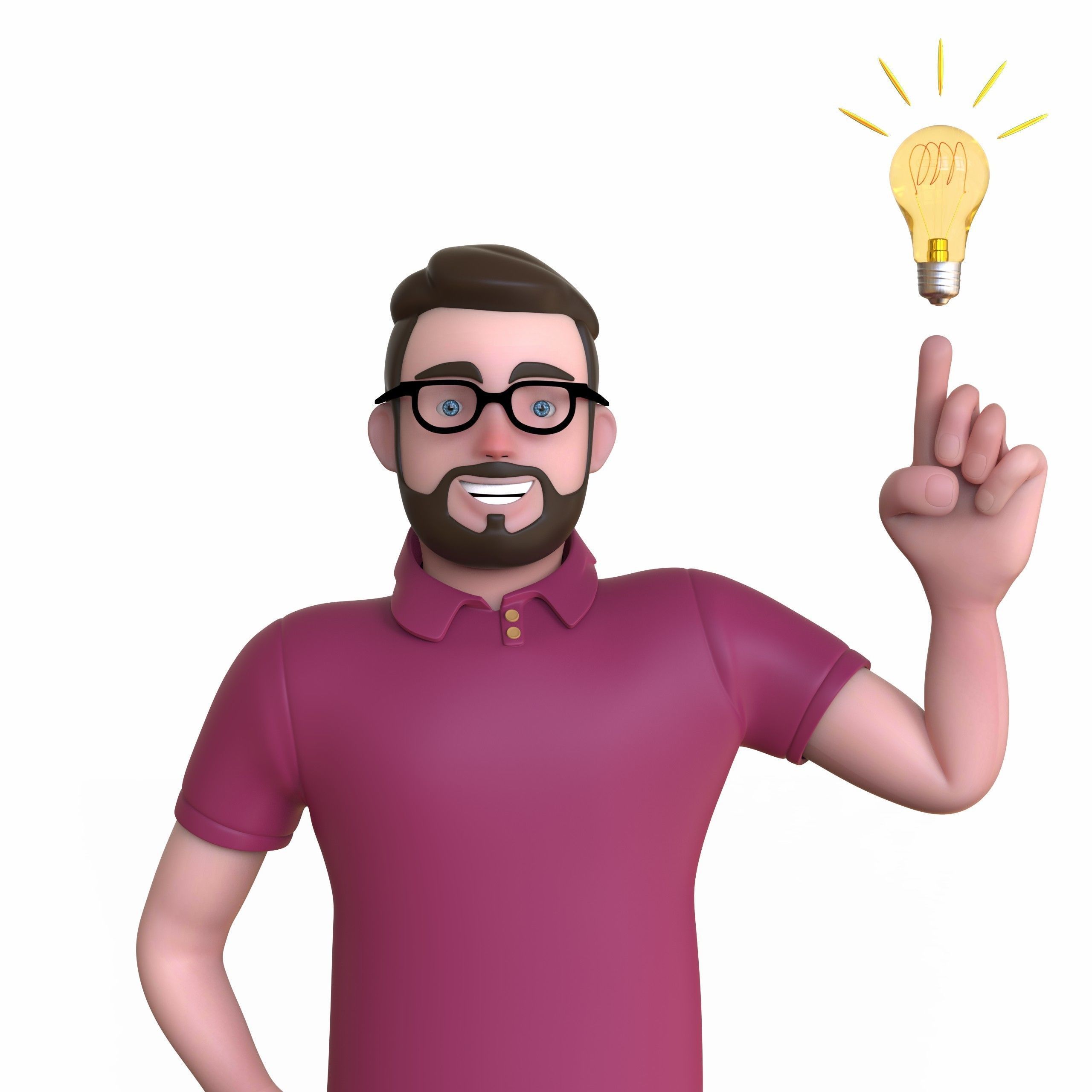 Minimal Man Character 03 Low-poly 3D model_47