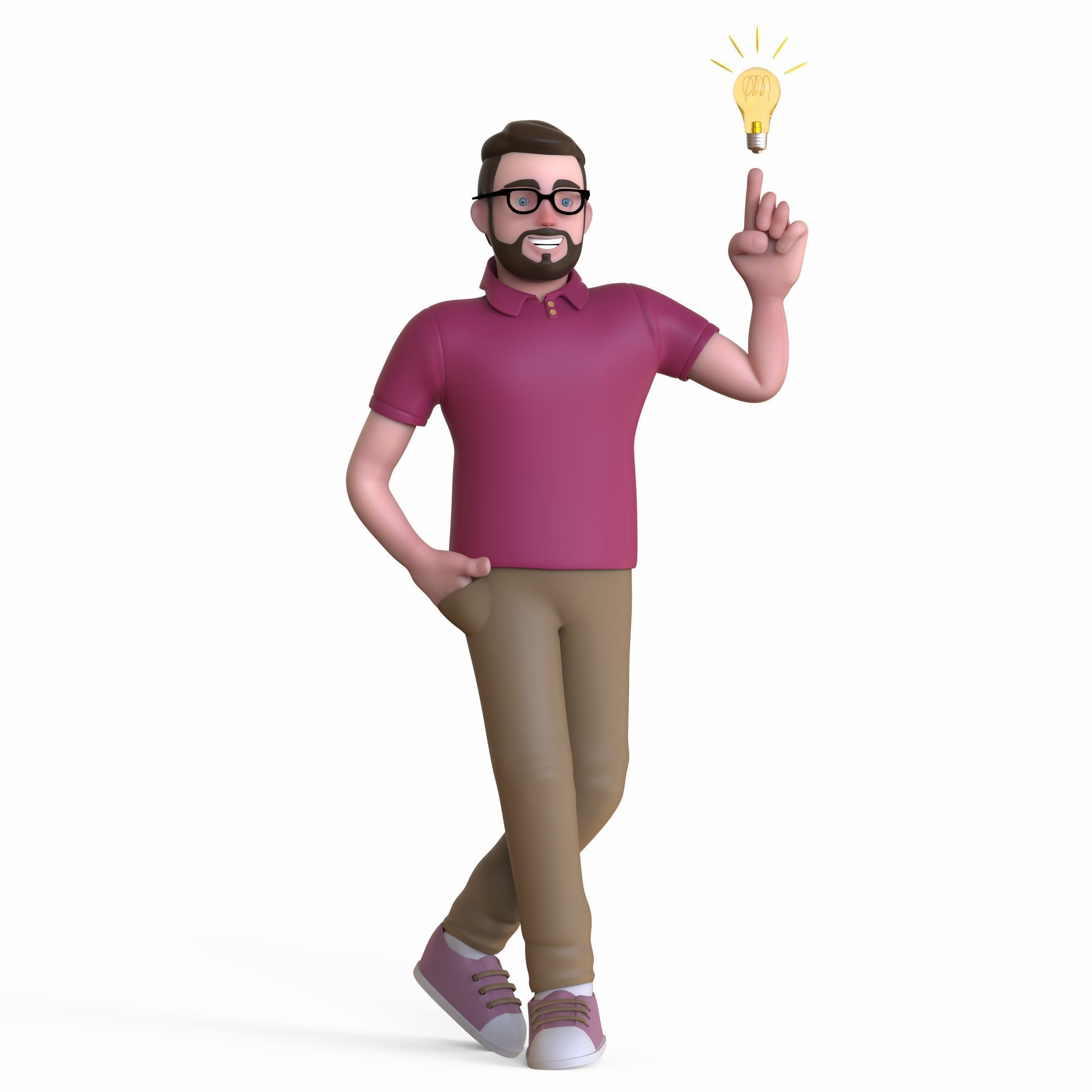 Minimal Man Character 03 Low-poly 3D model_65