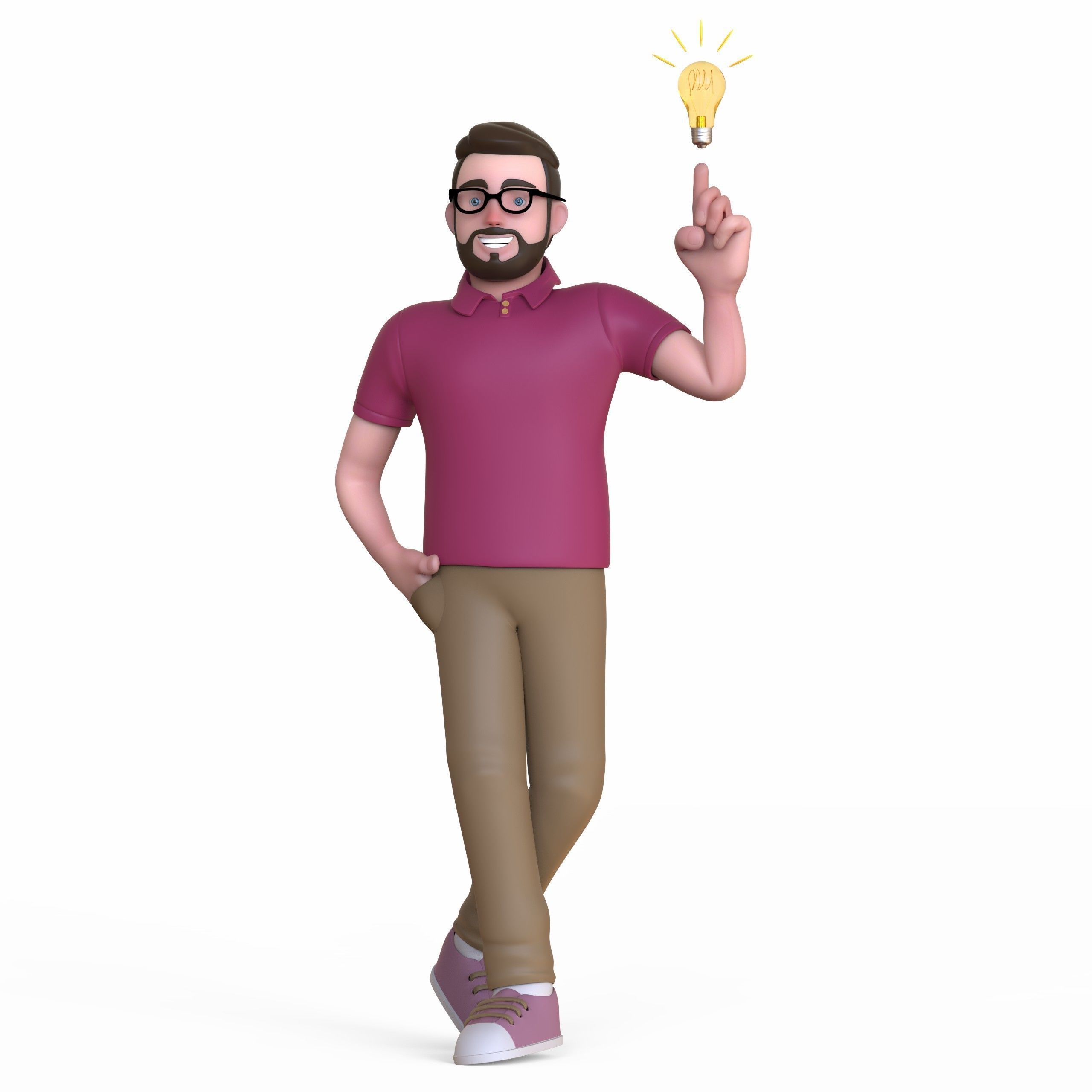 Minimal Man Character 03 Low-poly 3D model_62