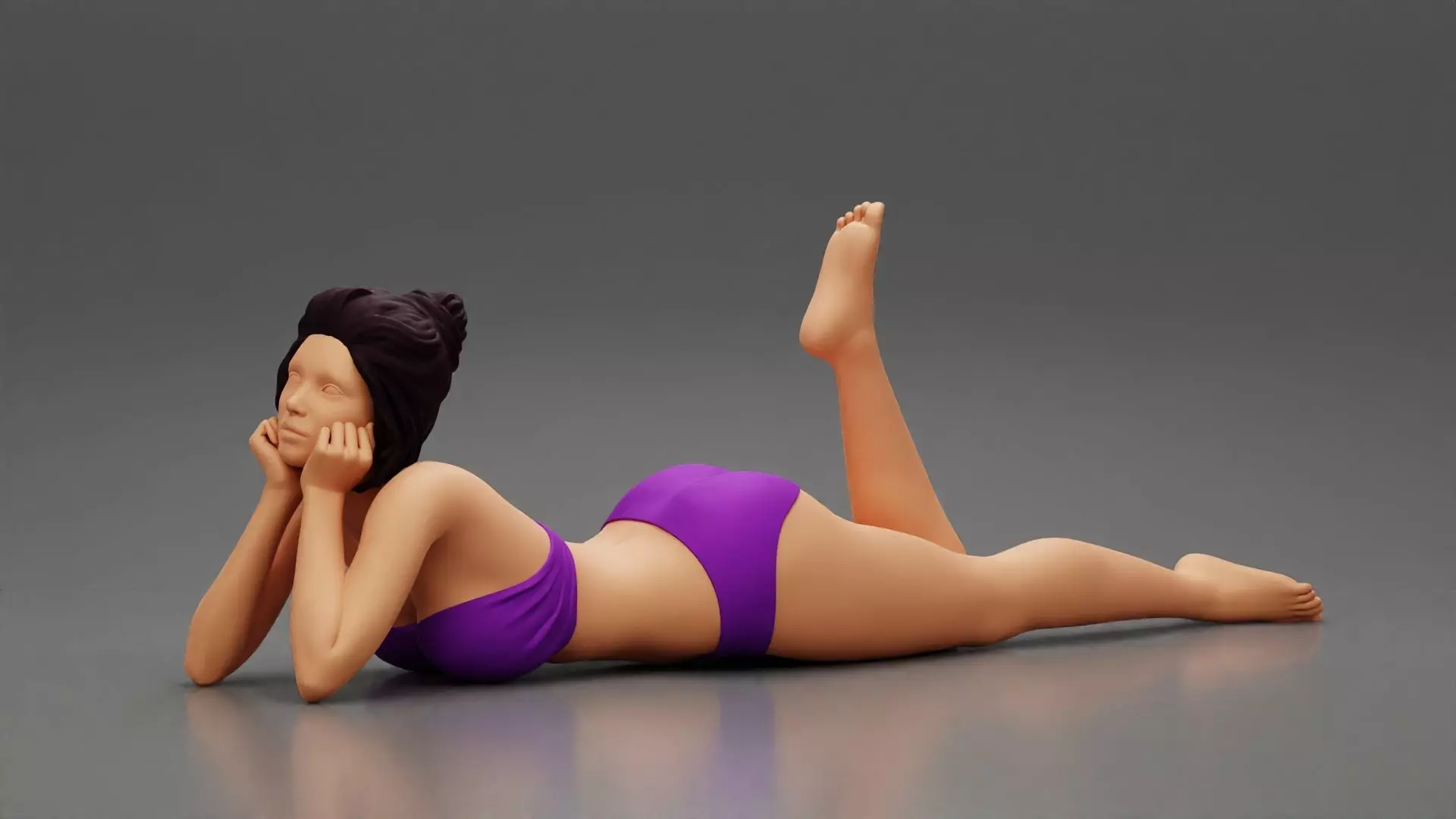 woman lying in fashionable elegant swimsuit 3D print model