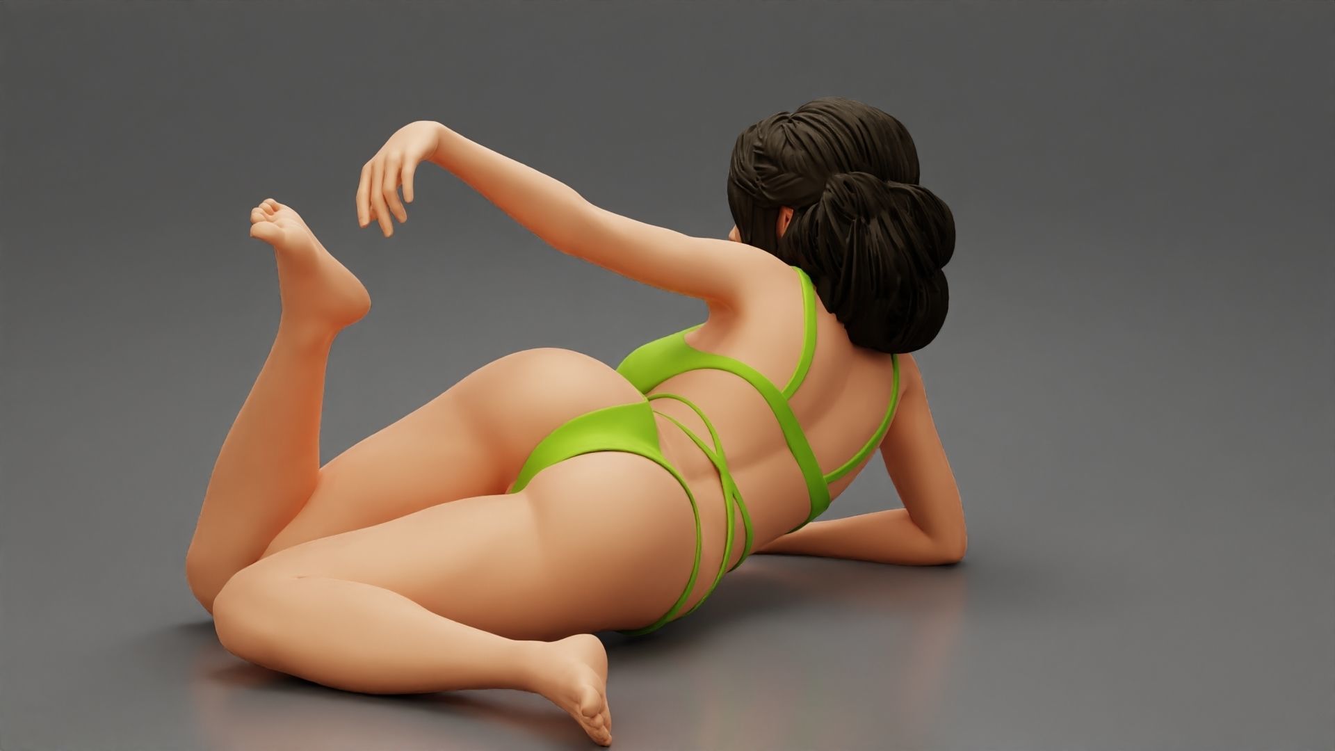 beautiful sexy girl in Bikini lying on sandy beach 3D print model_6