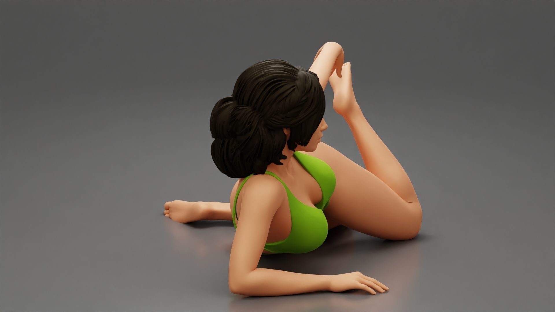 beautiful sexy girl in Bikini lying on sandy beach 3D print model_2