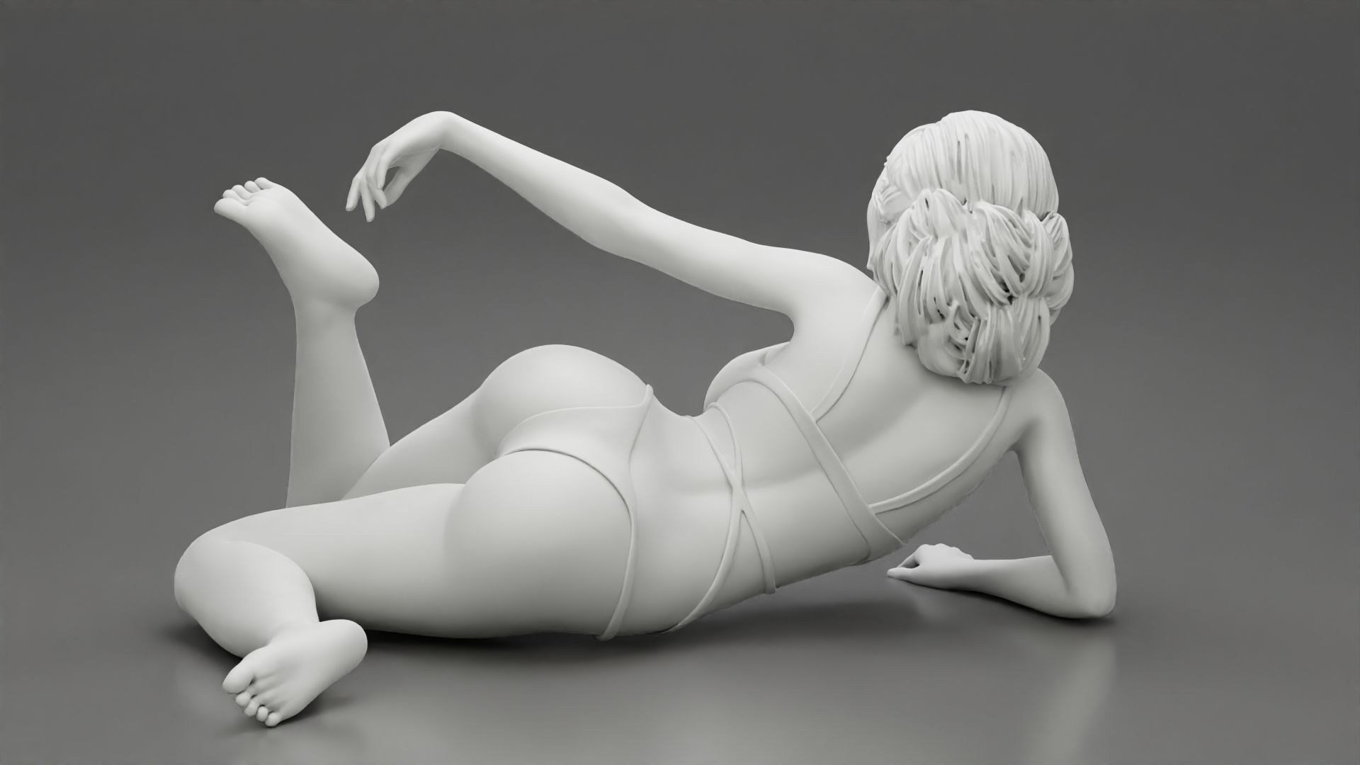 beautiful sexy girl in Bikini lying on sandy beach 3D print model_11