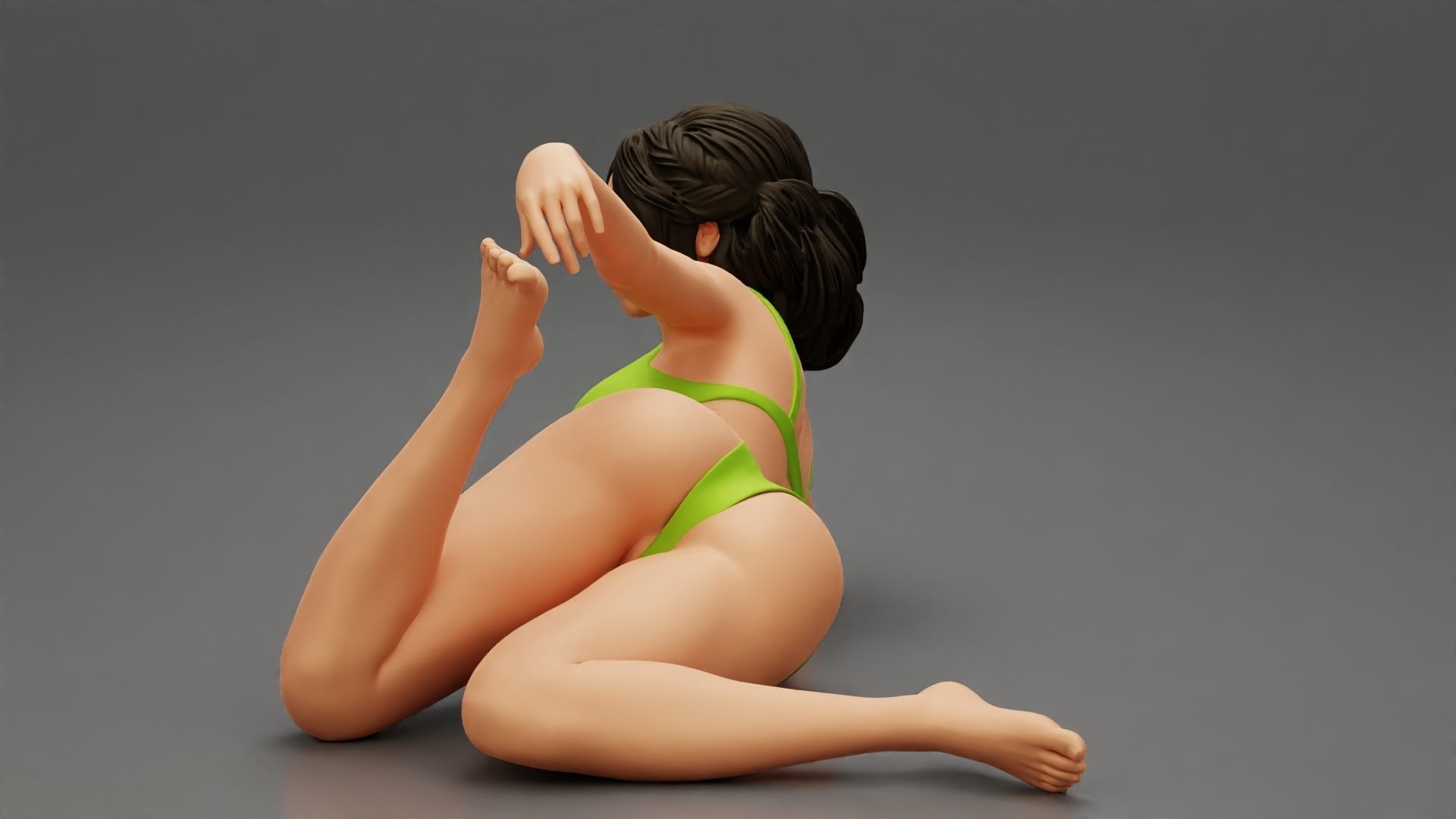 beautiful sexy girl in Bikini lying on sandy beach 3D print model_7