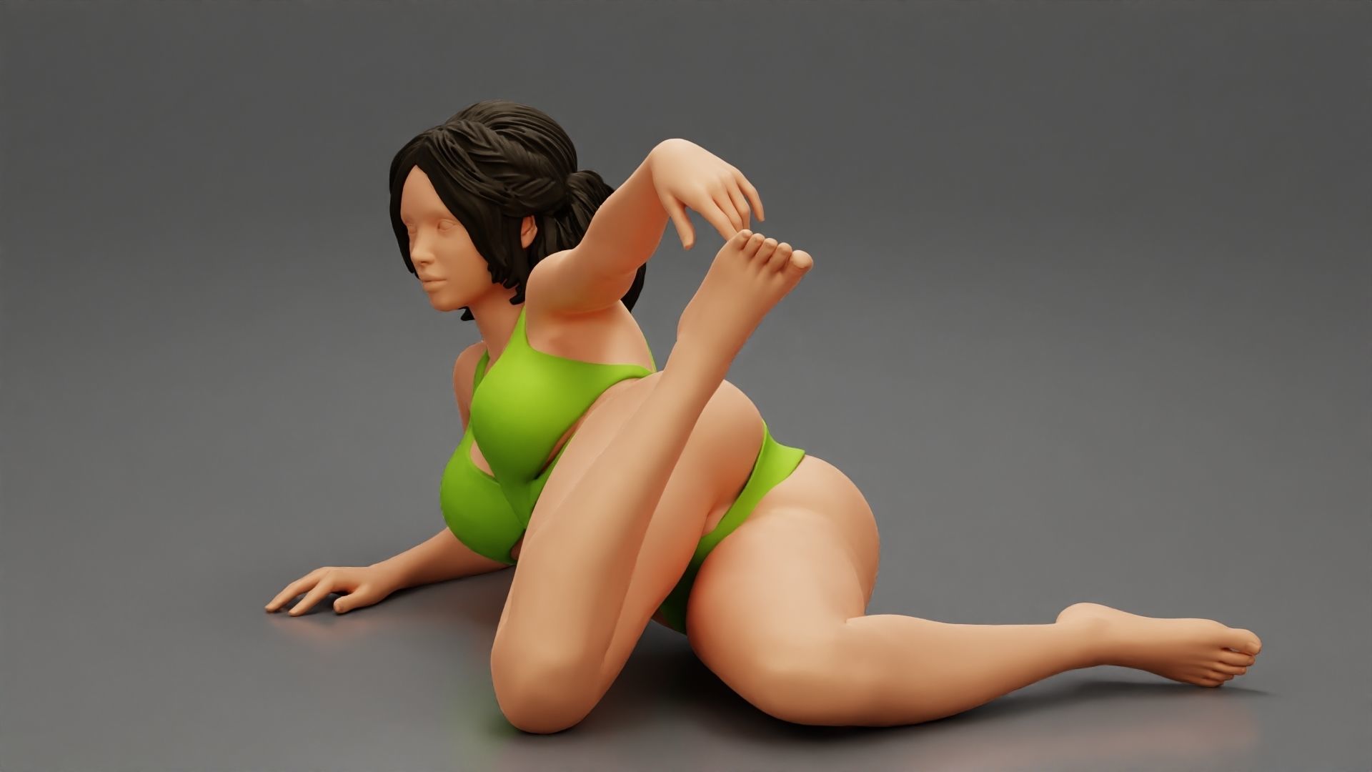 beautiful sexy girl in Bikini lying on sandy beach 3D print model_8