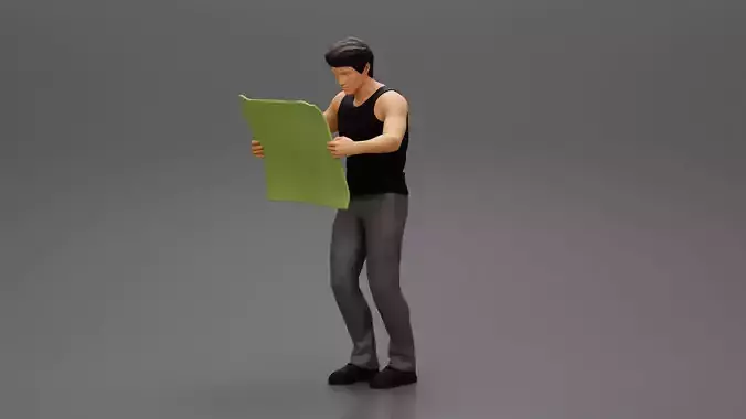 Man Holding Map And Looking At It While Standing On The City