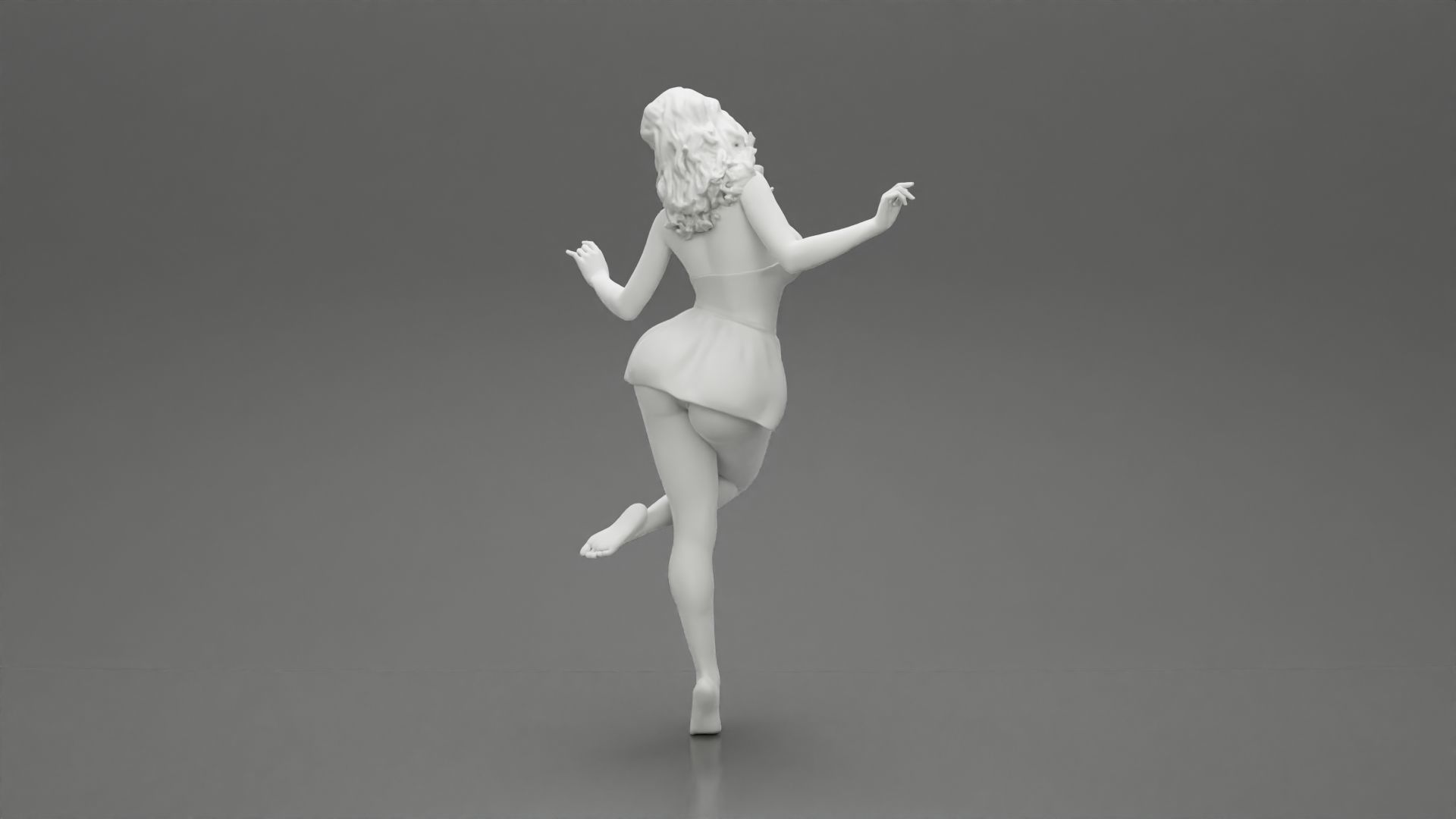 Sexy Woman In Dress Having Fun Holding One Leg 3D print model_9