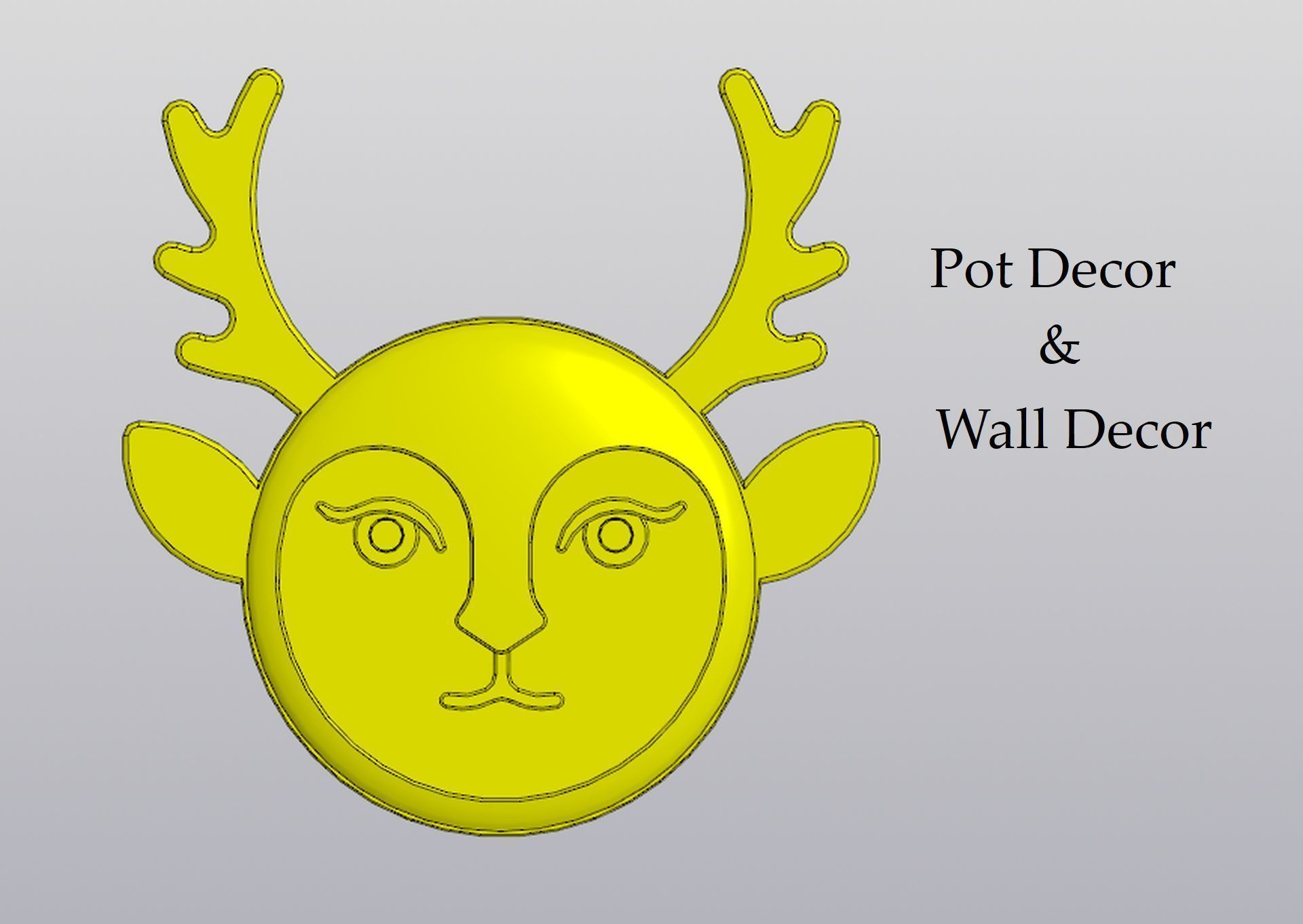 Set 2 Planters and Wall decor Lady Deer 3D print model_21