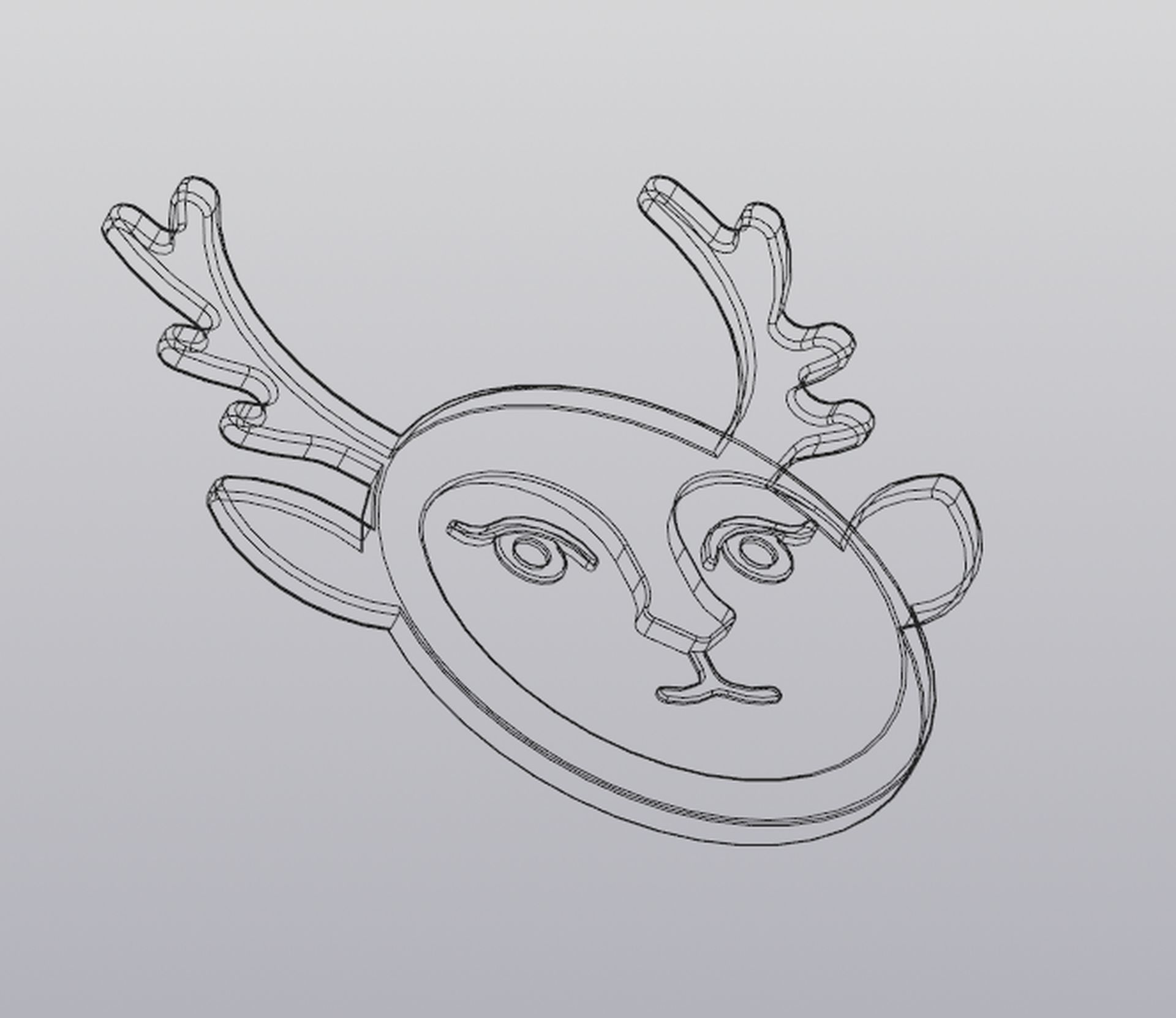 Set 2 Planters and Wall decor Lady Deer 3D print model_27