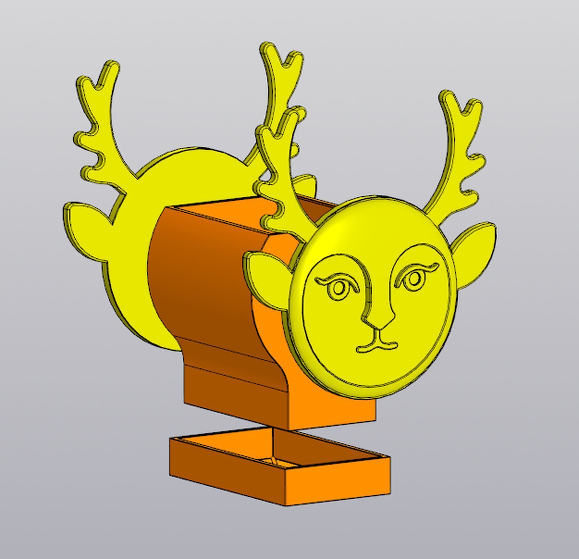 Set 2 Planters and Wall decor Lady Deer 3D print model_2